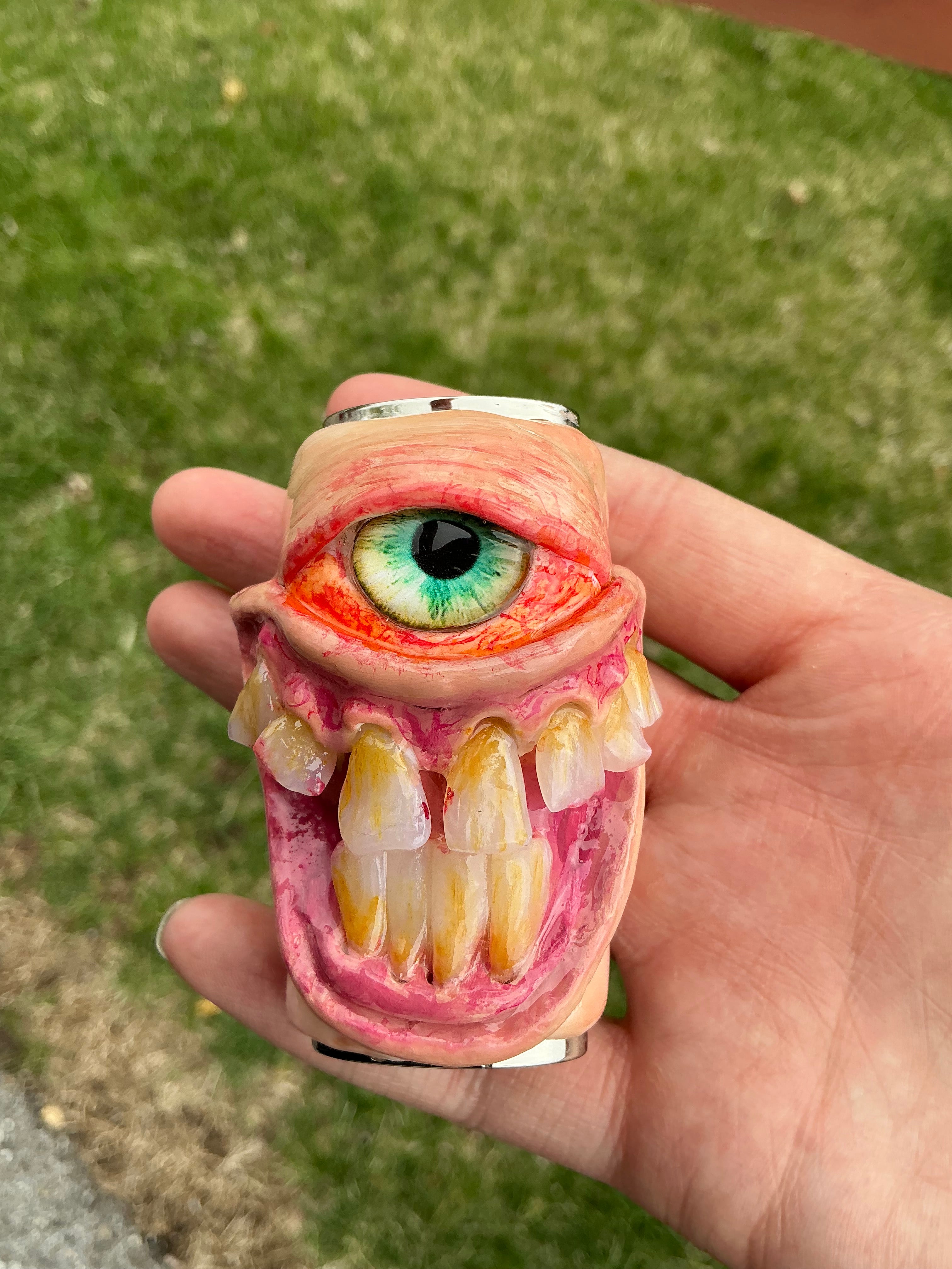 Cloudy stoned monster lighter case