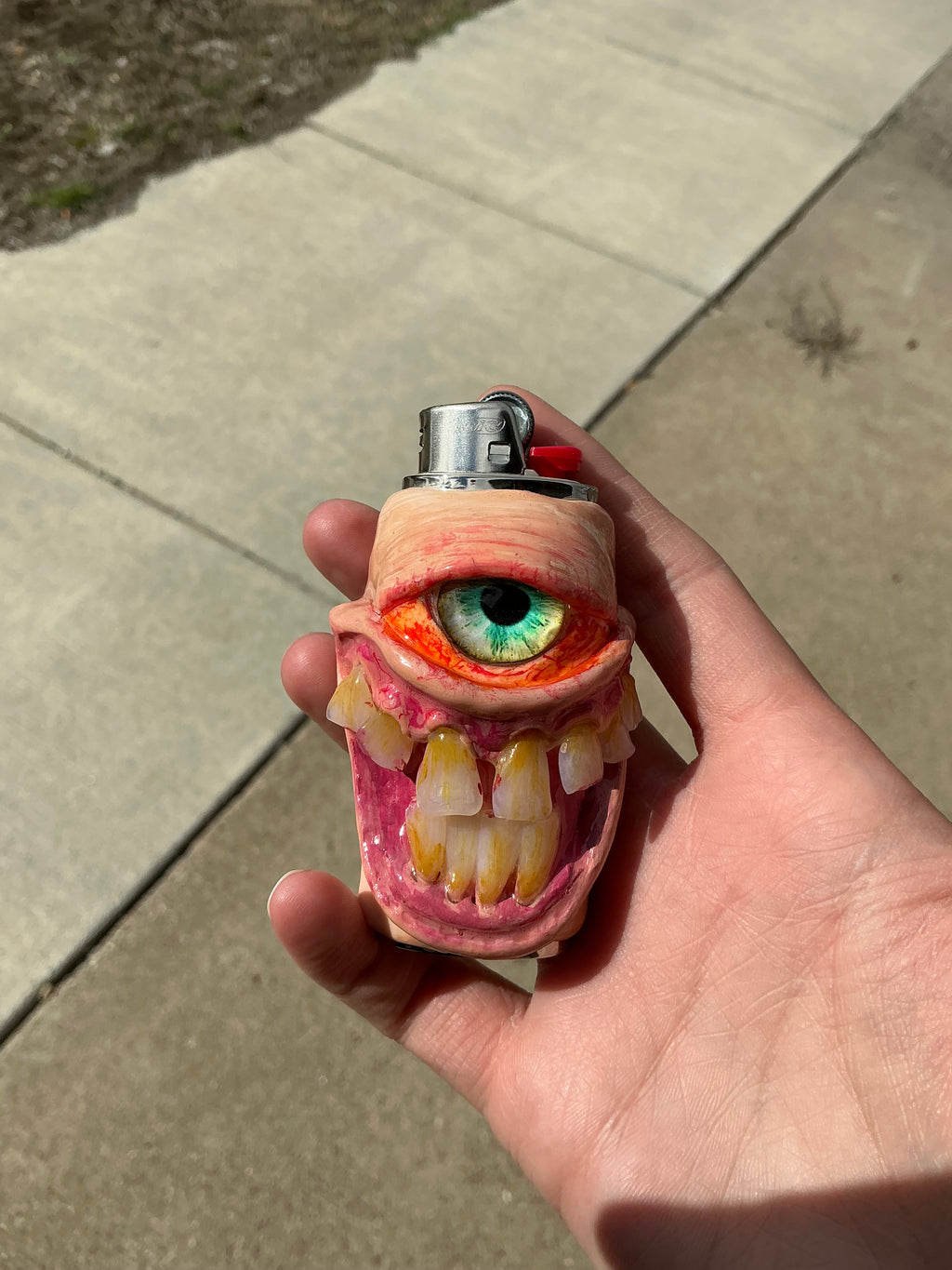 Cloudy stoned monster lighter case