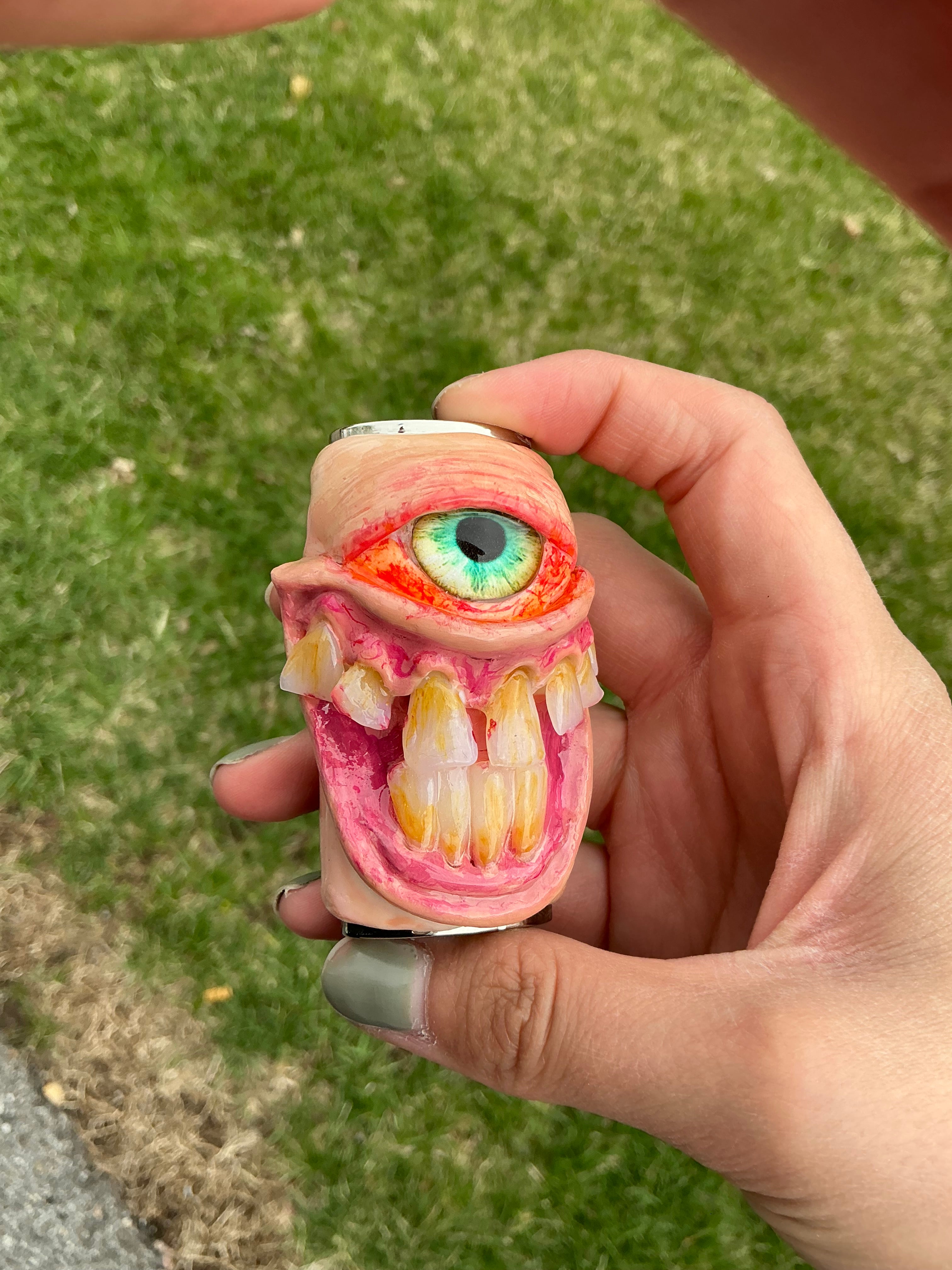 Cloudy stoned monster lighter case
