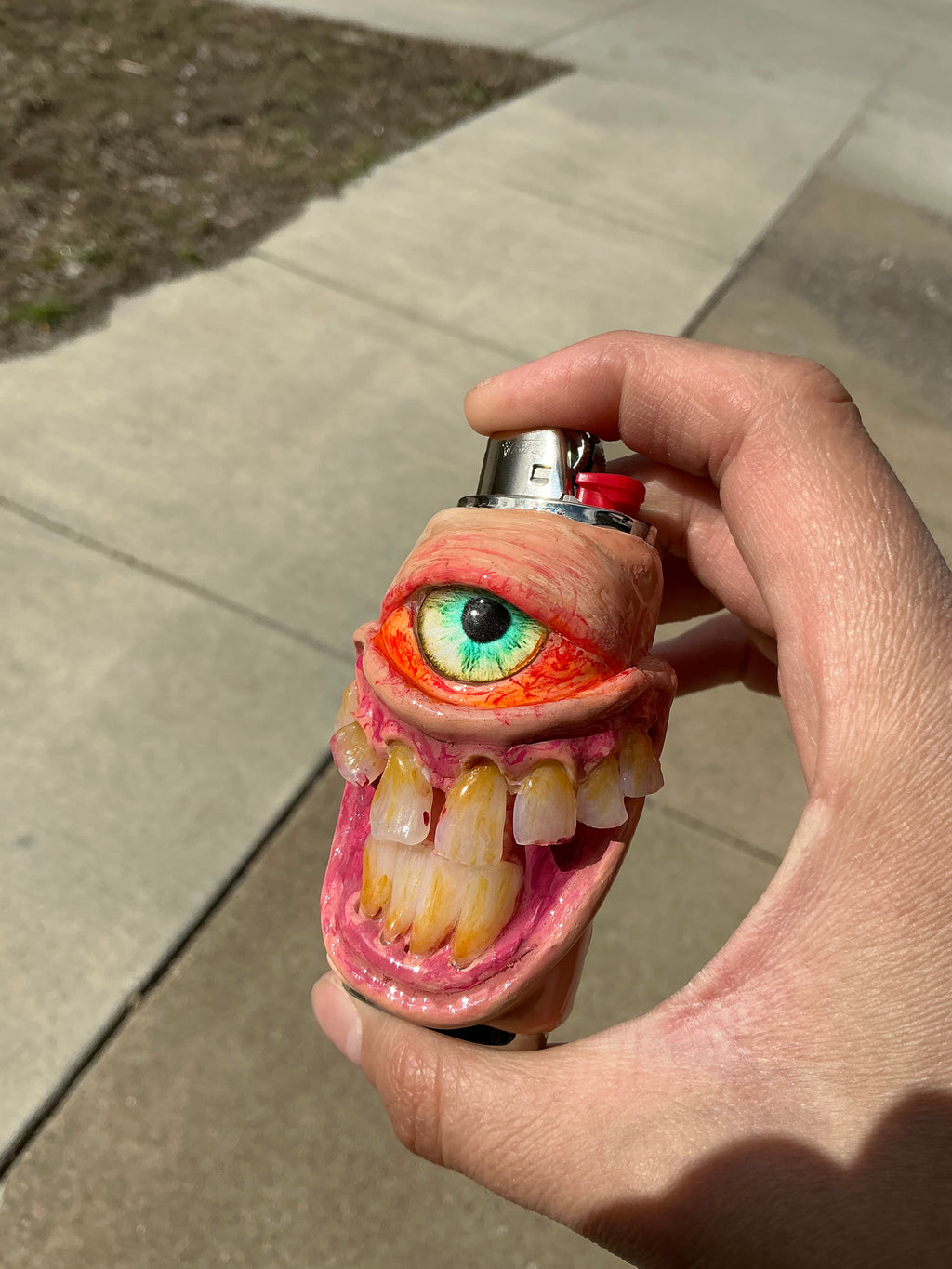Cloudy stoned monster lighter case