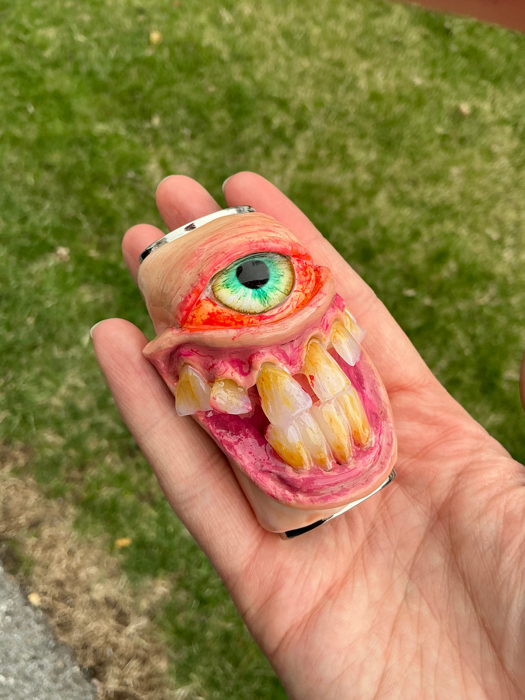 Cloudy stoned monster lighter case