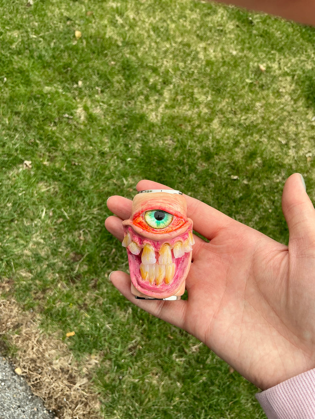 Cloudy stoned monster lighter case