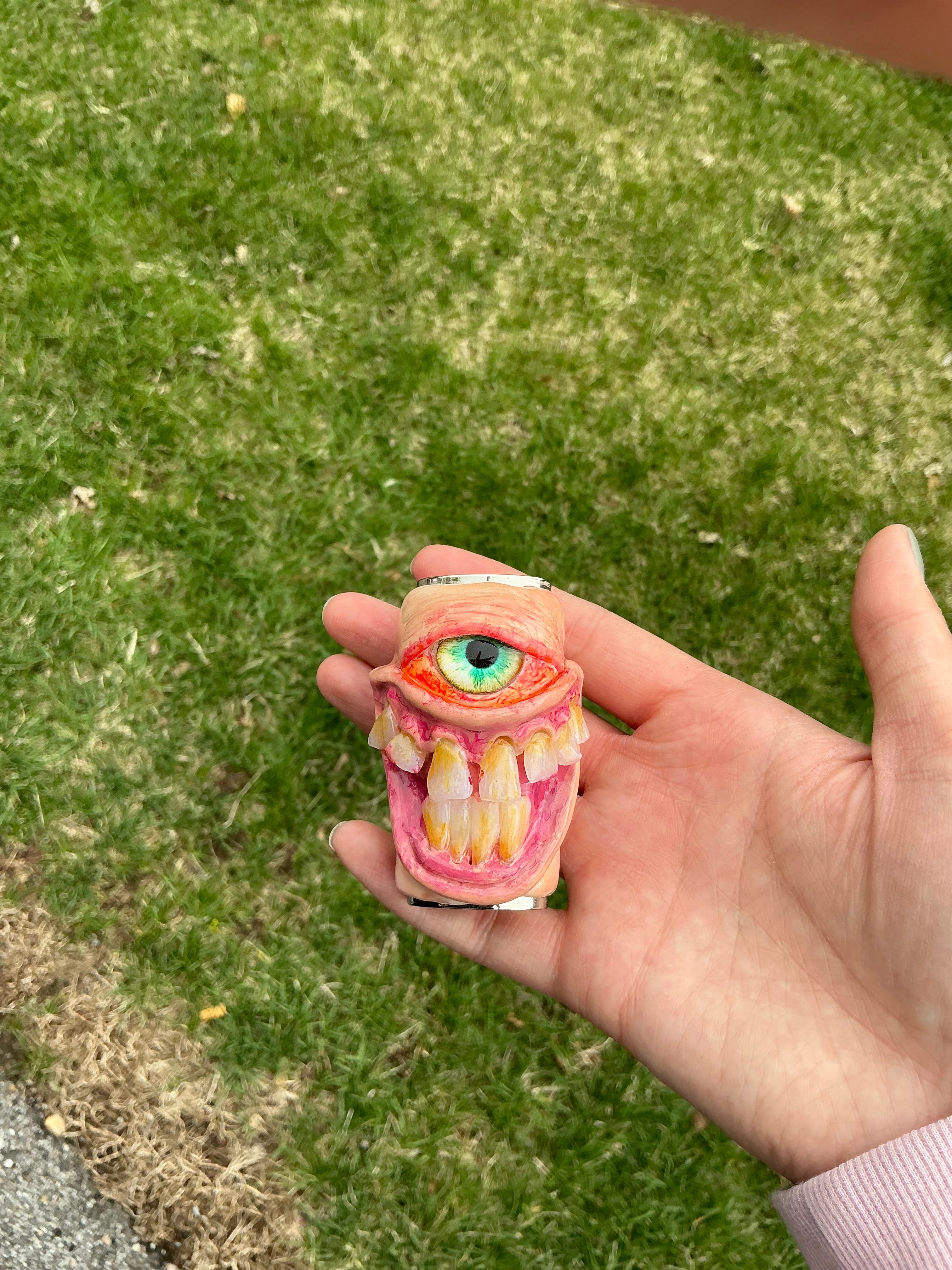 Cloudy stoned monster lighter case