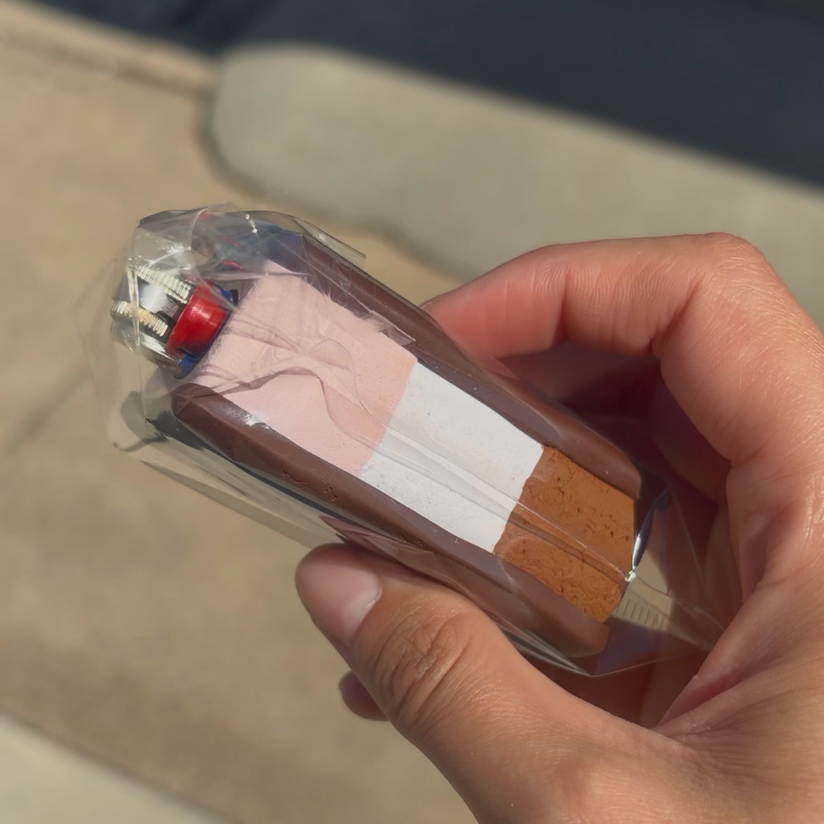 Neapolitan ice cream sandwich lighter case
