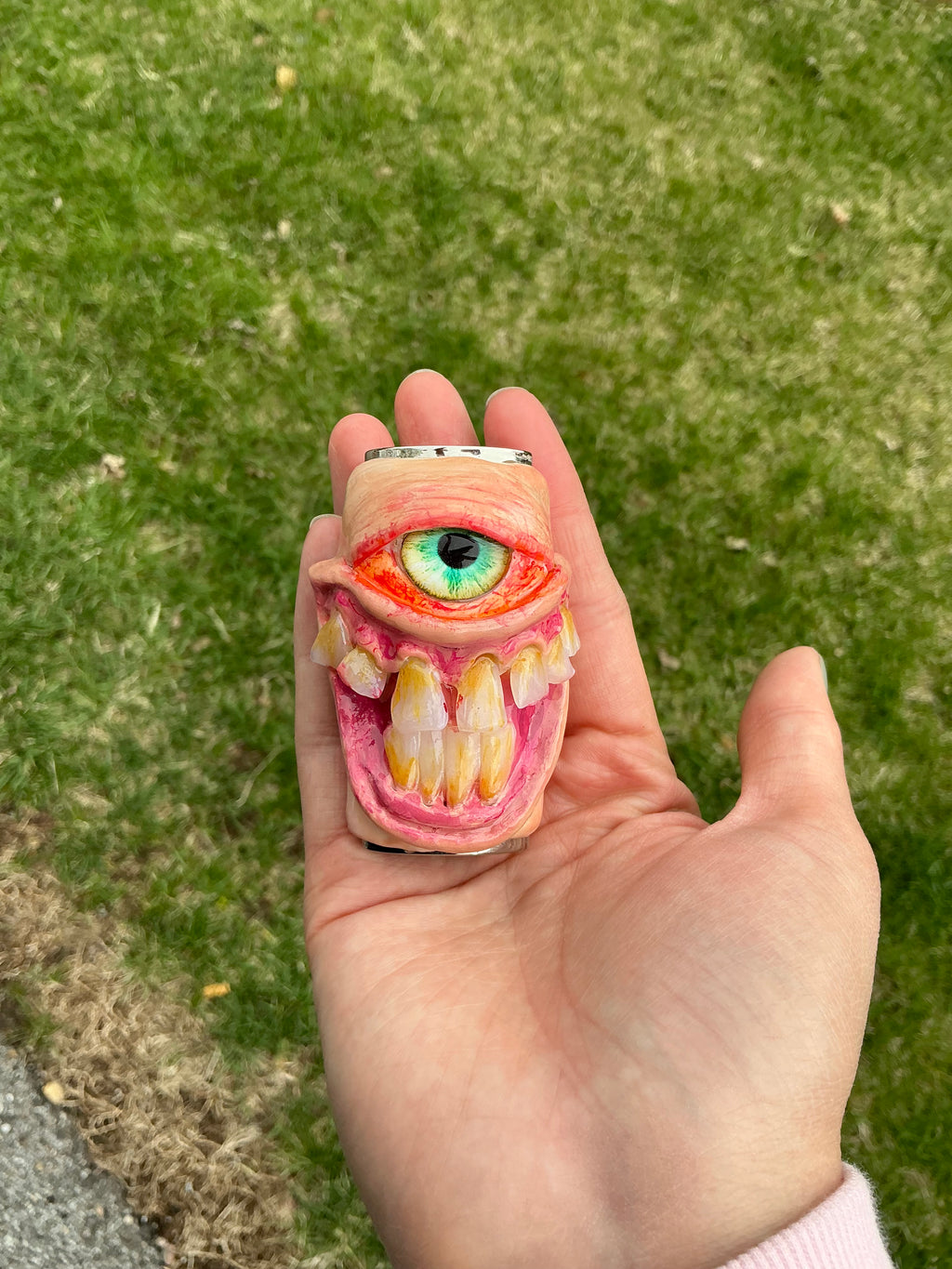 Cloudy stoned monster lighter case