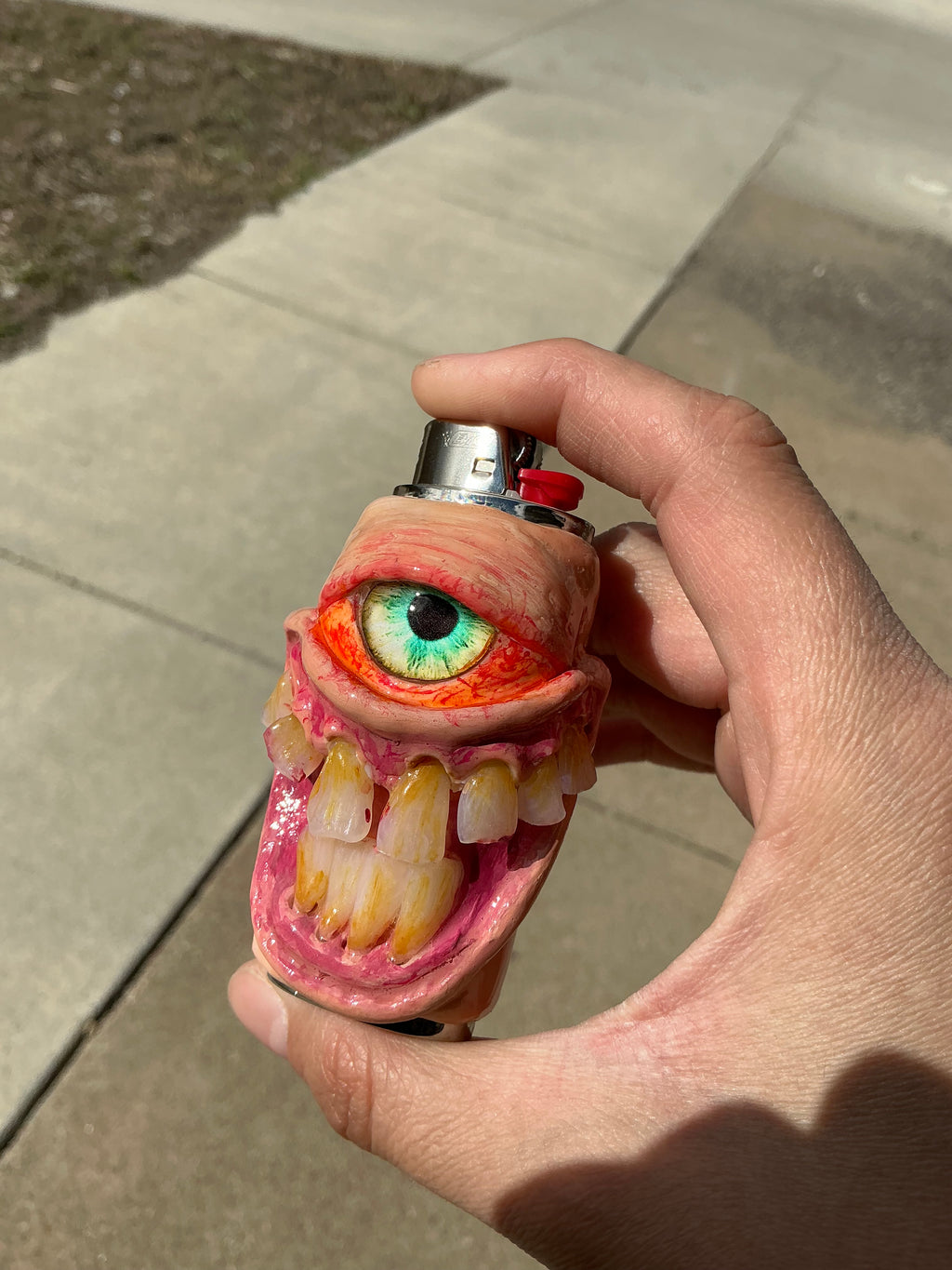 Cloudy stoned monster lighter case