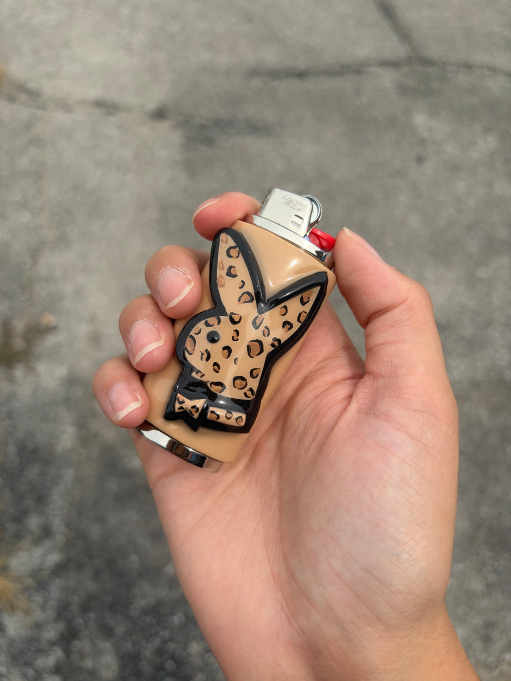 Playboy bunny cheetah print lighter case
