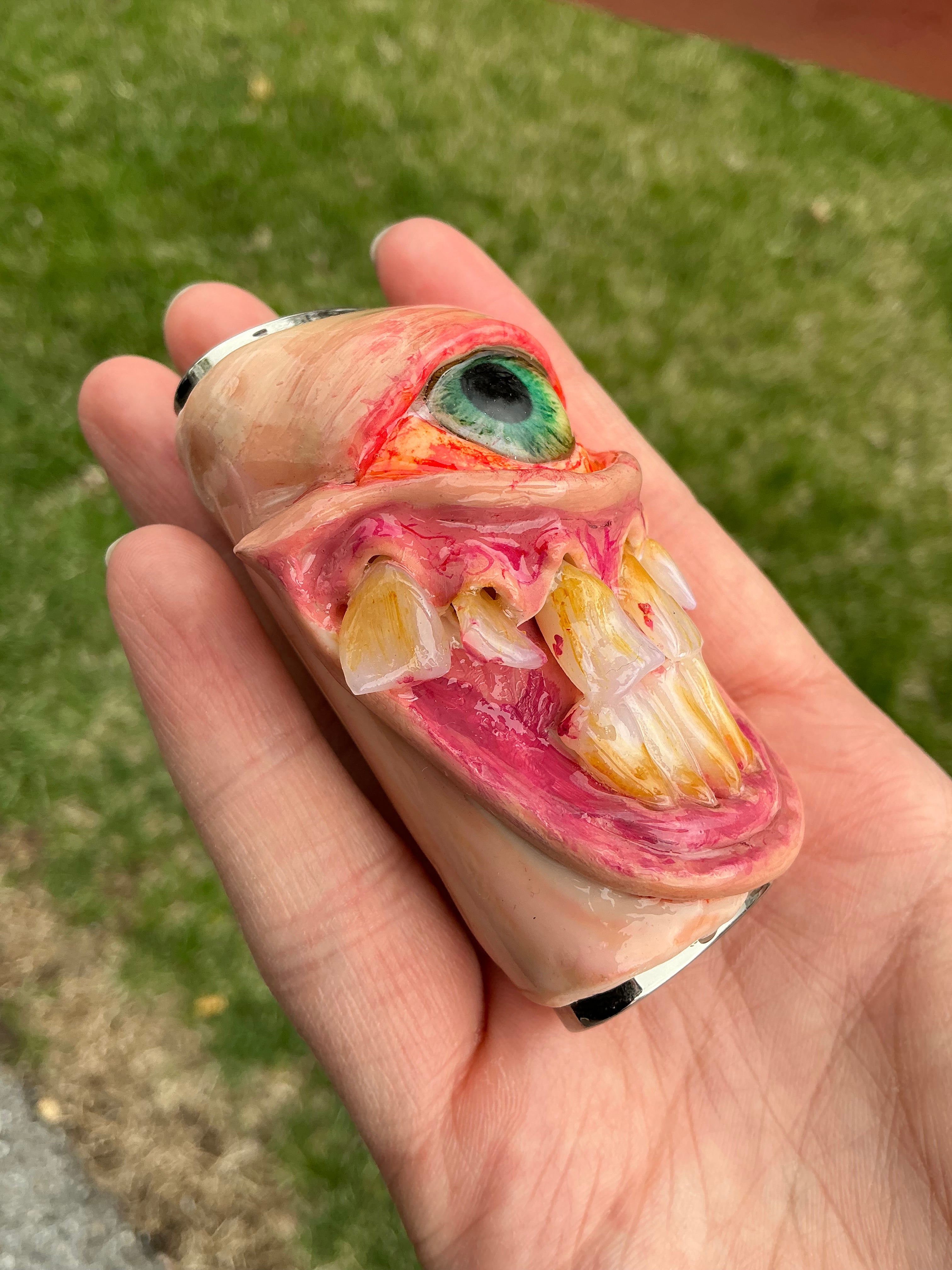 Cloudy stoned monster lighter case
