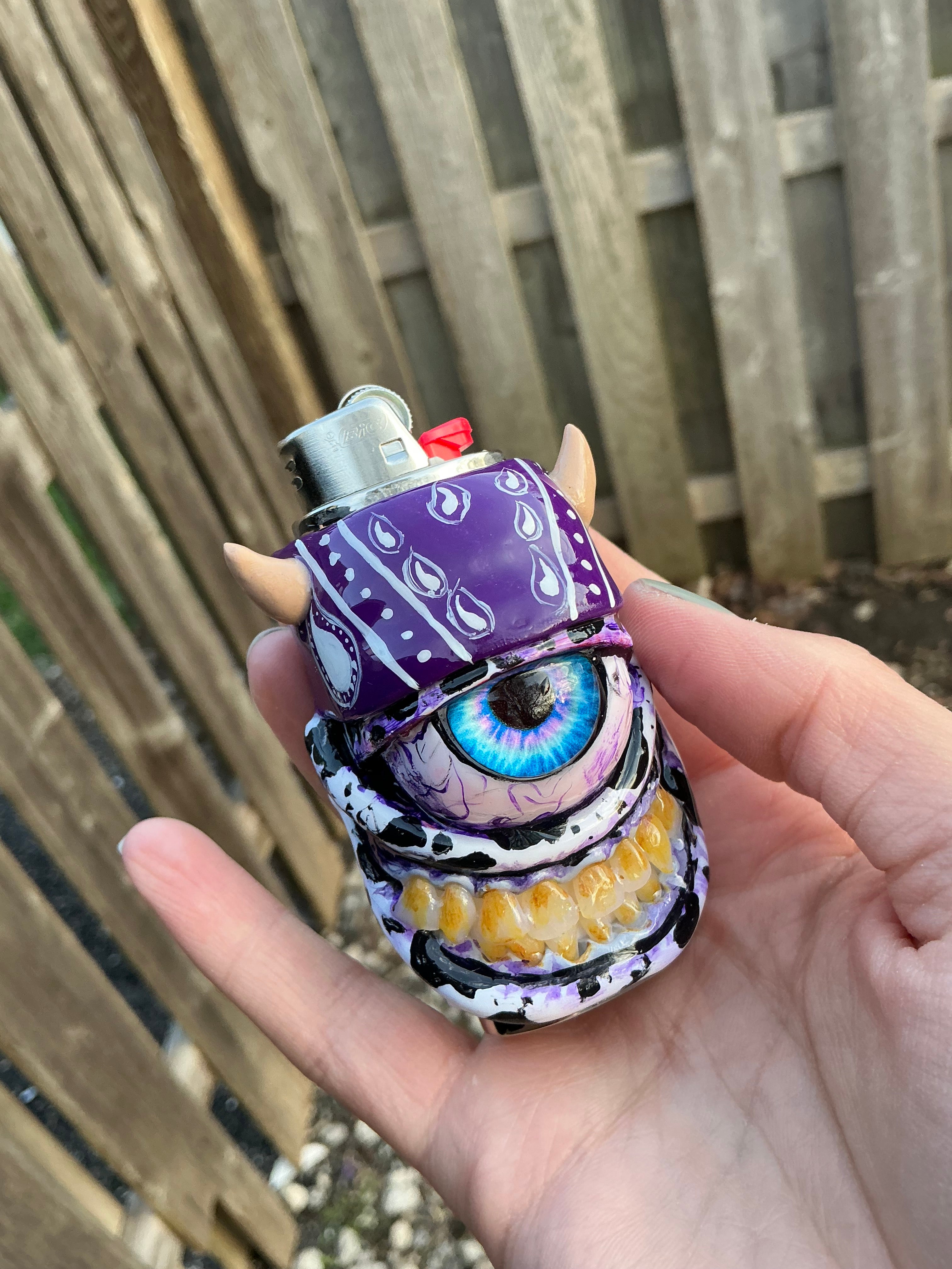 Purple mad cow lighter case