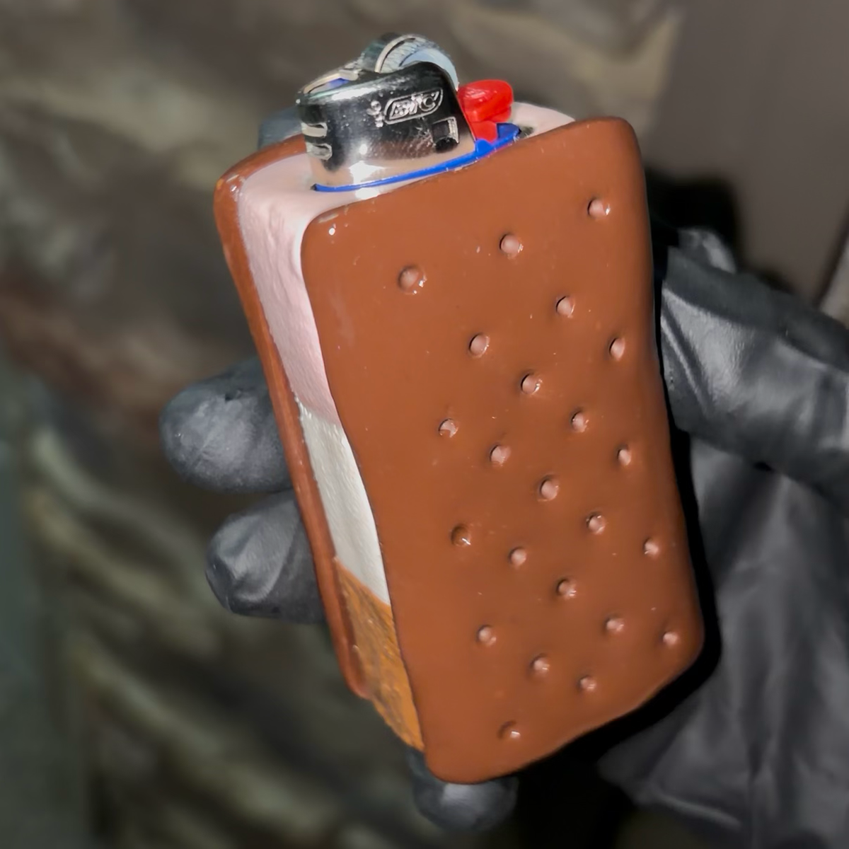 Neapolitan ice cream sandwich lighter case