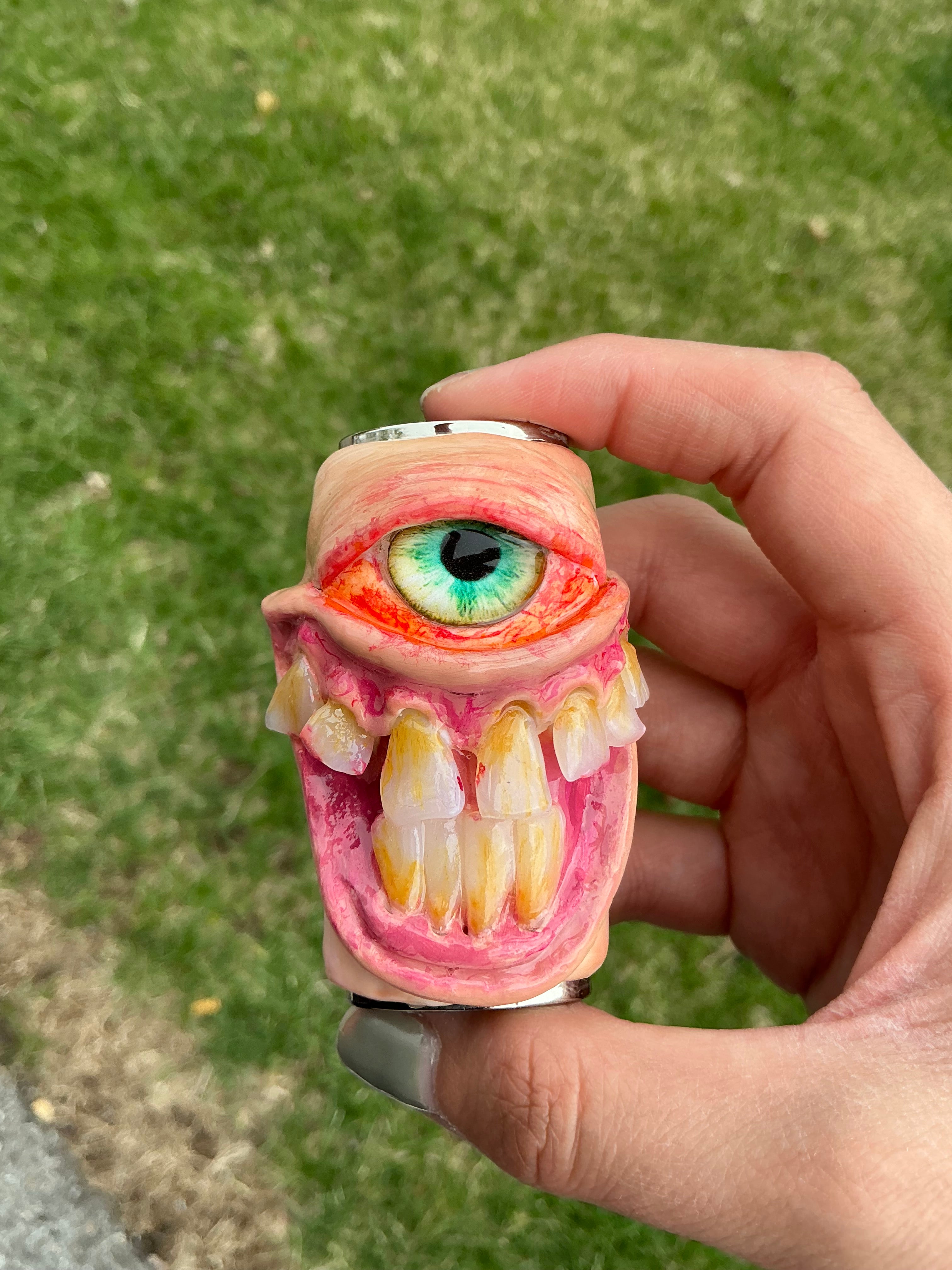 Cloudy stoned monster lighter case