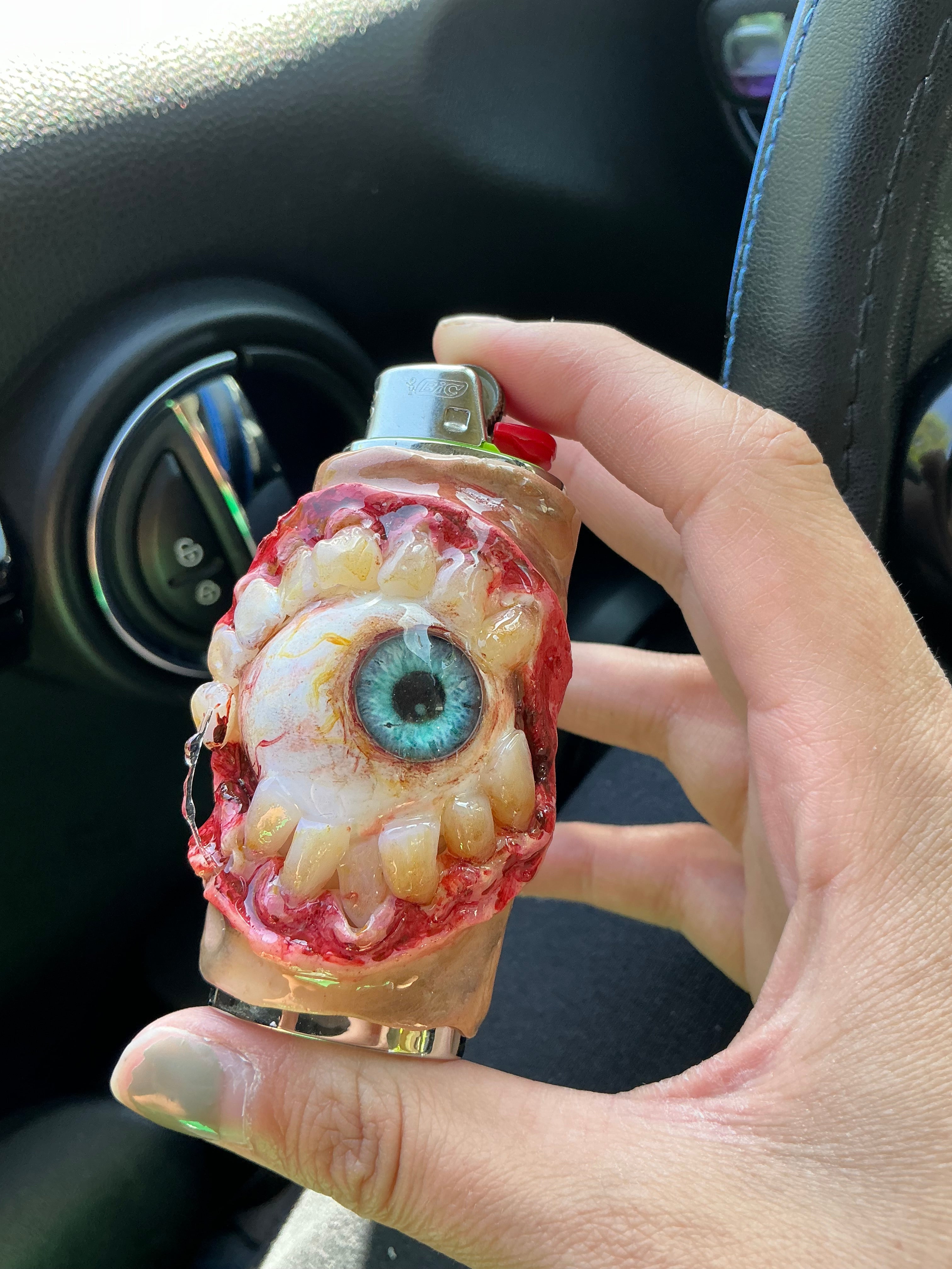 Hungry vision | creepy drooly eye lighter case