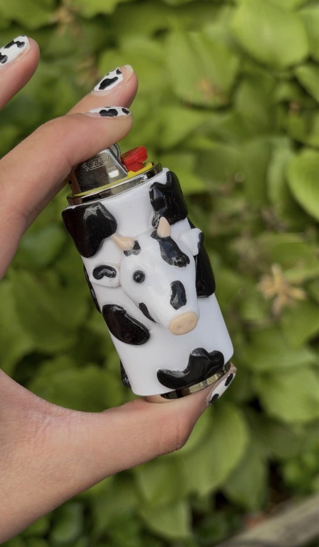 Cow print lighter case