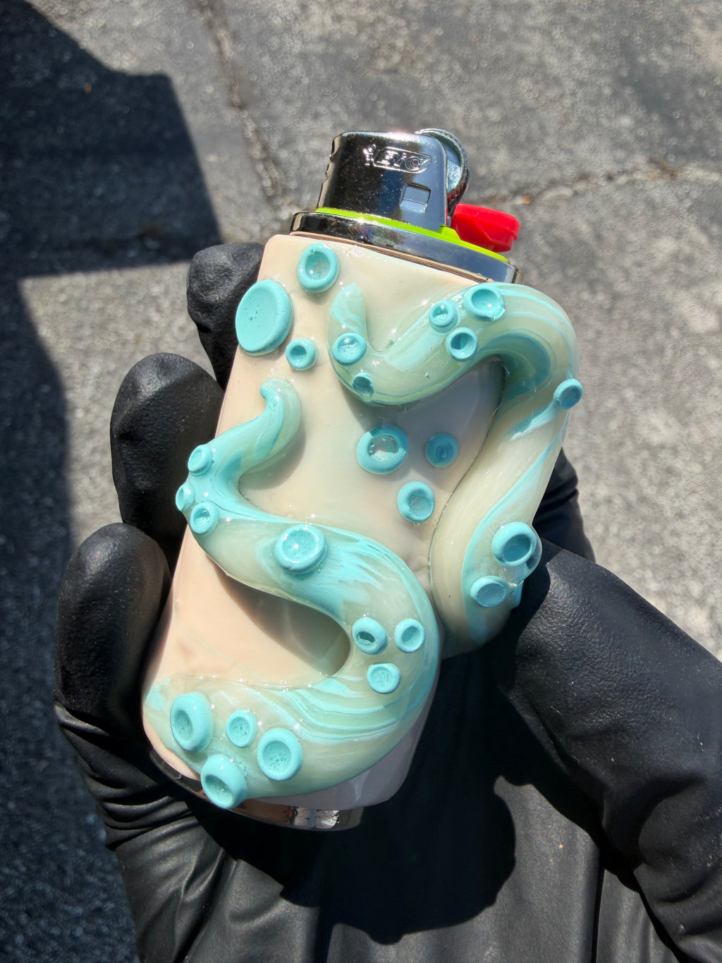 Teal Octopus Tentacle Lighter Case