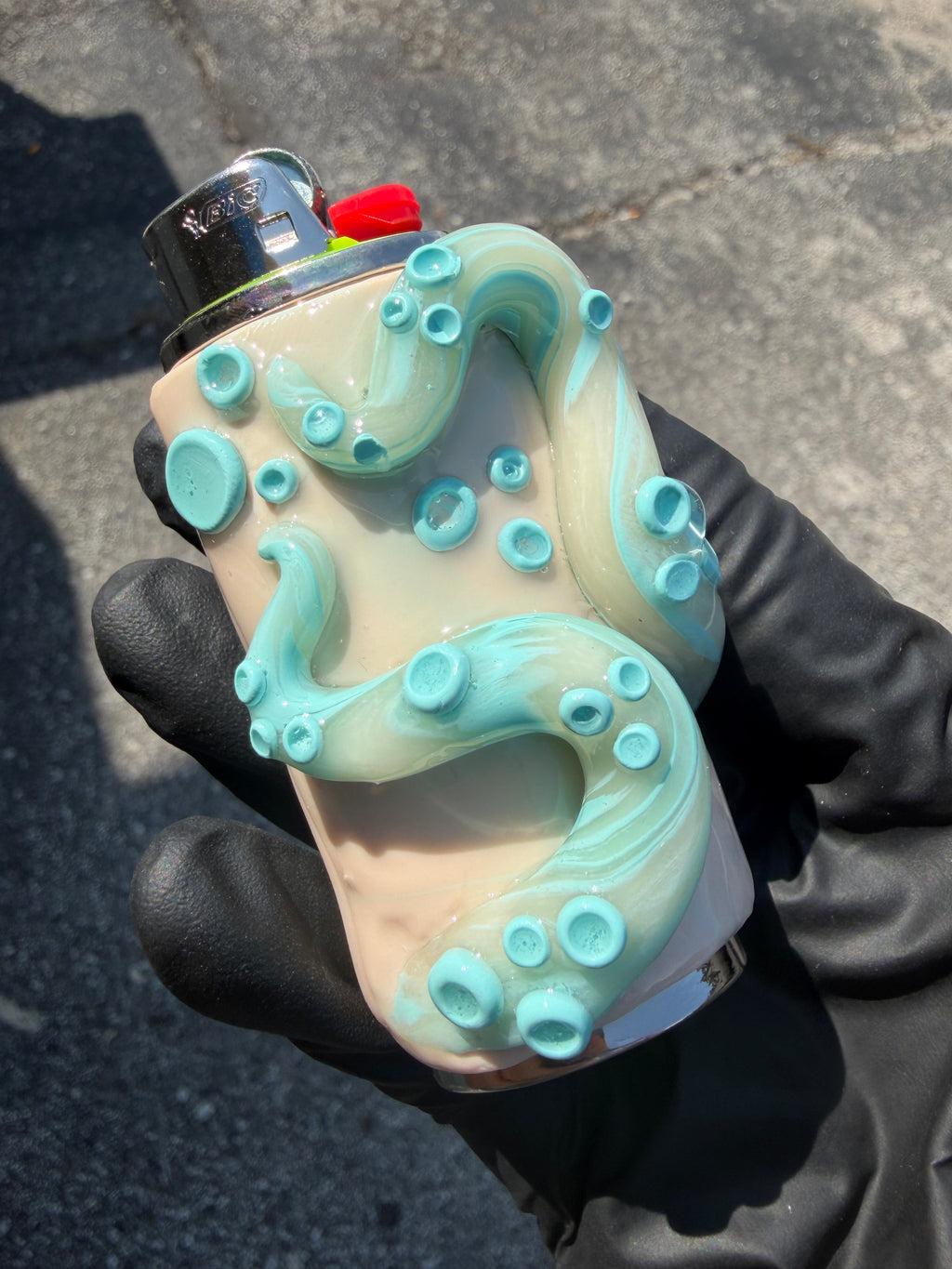 Teal Octopus Tentacle Lighter Case