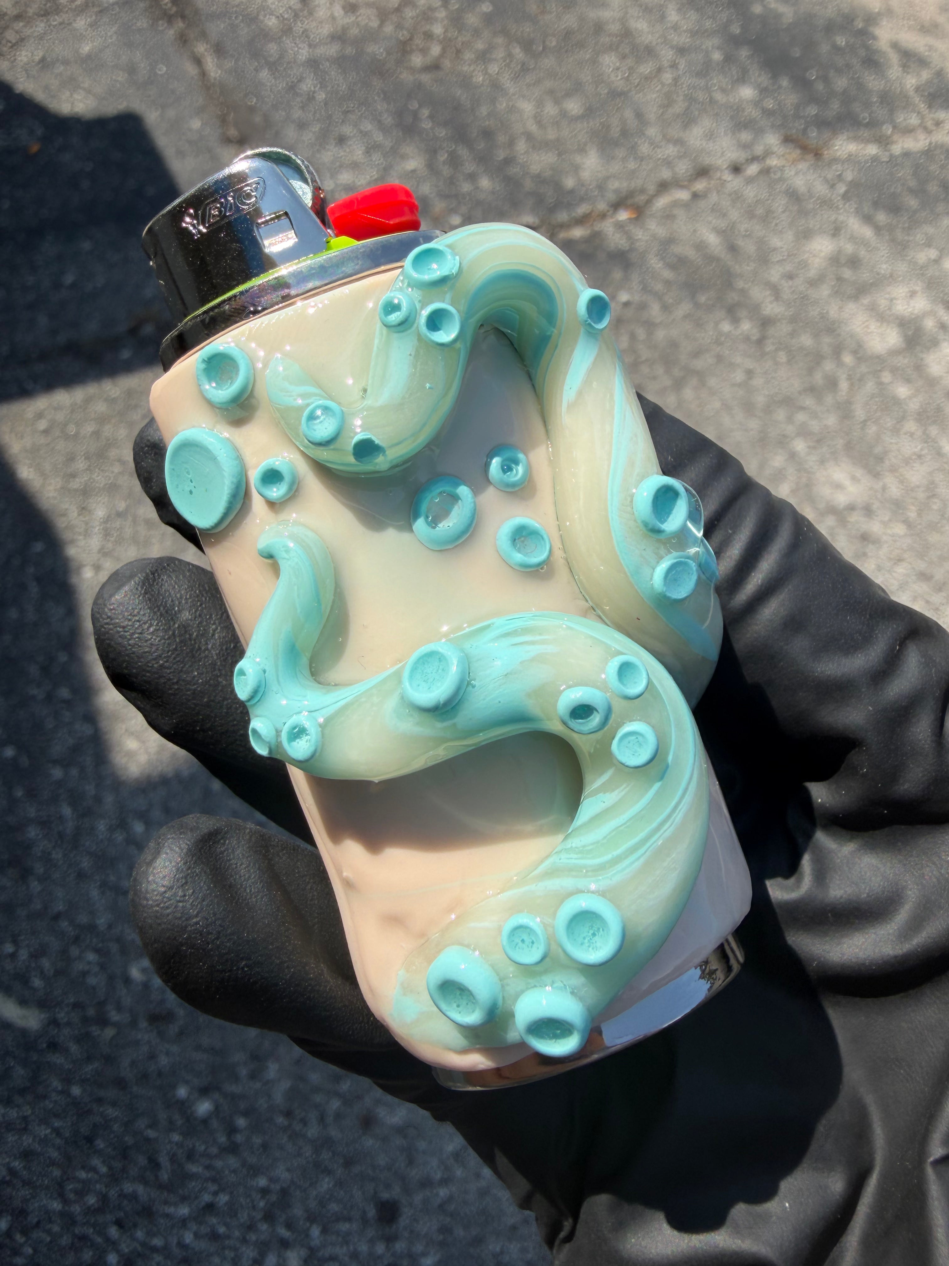 Teal Octopus Tentacle Lighter Case