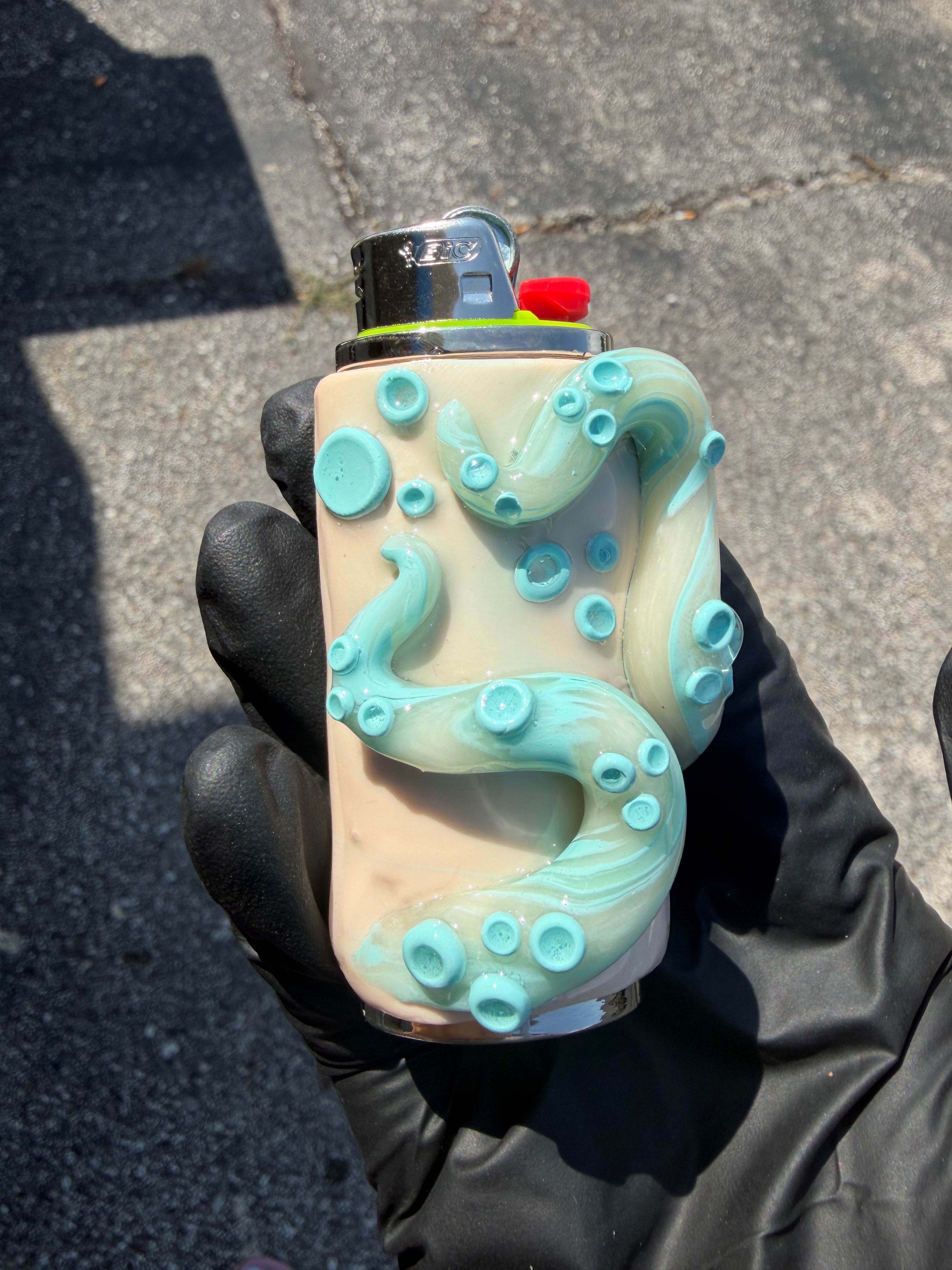 Teal Octopus Tentacle Lighter Case