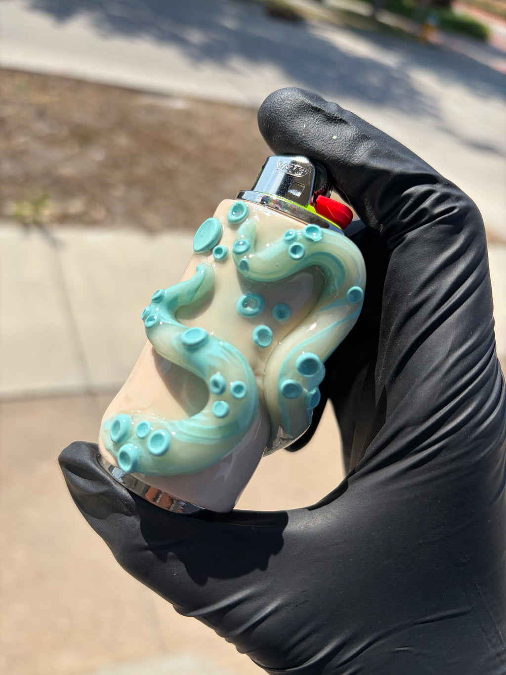 Teal Octopus Tentacle Lighter Case