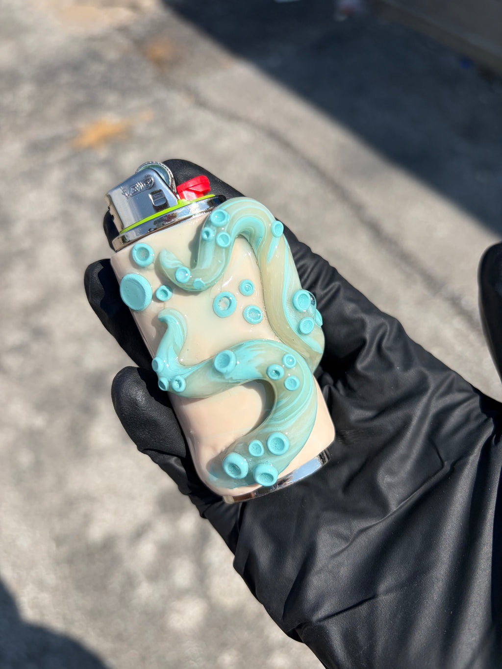 Teal Octopus Tentacle Lighter Case