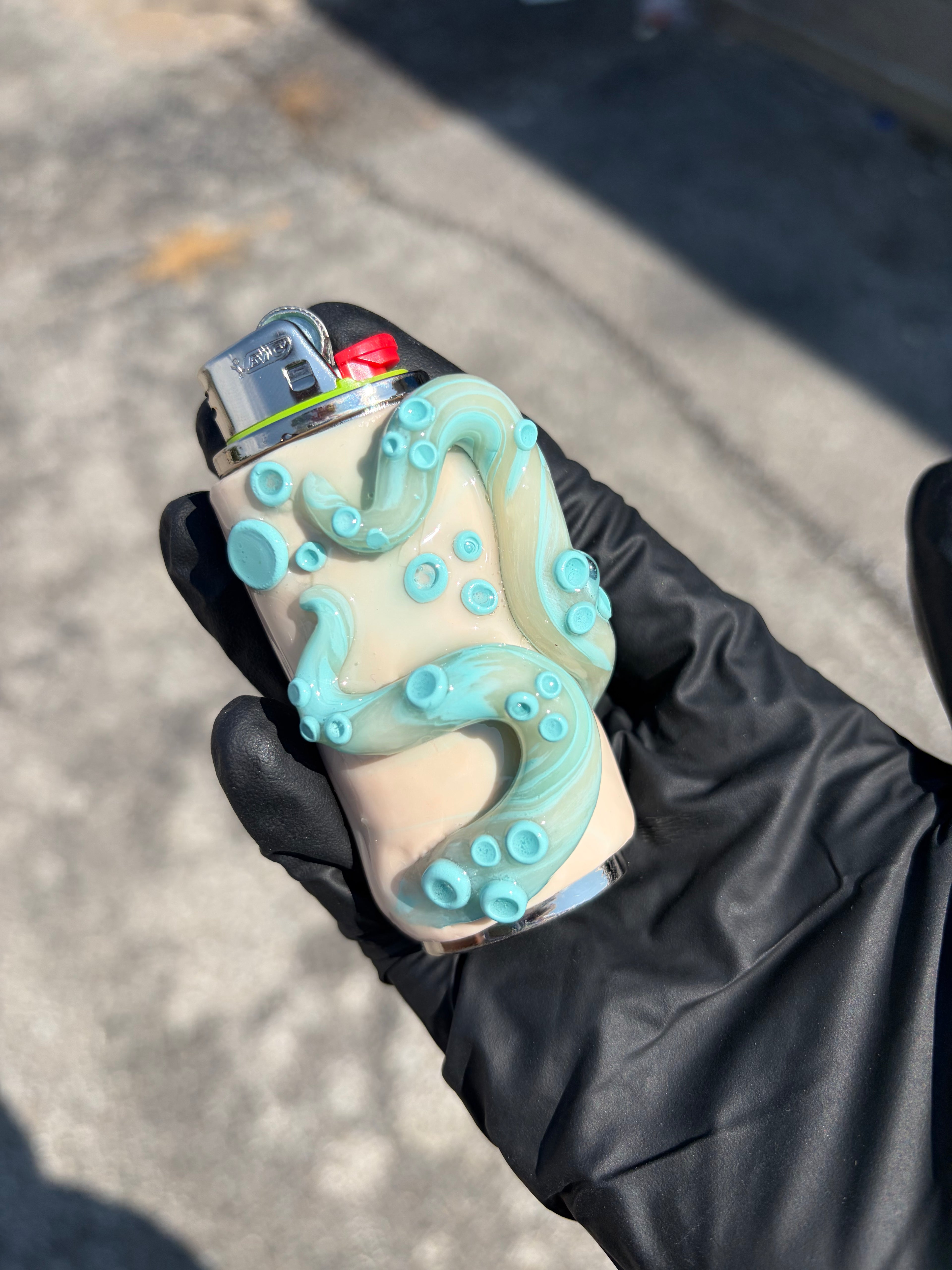 Teal Octopus Tentacle Lighter Case