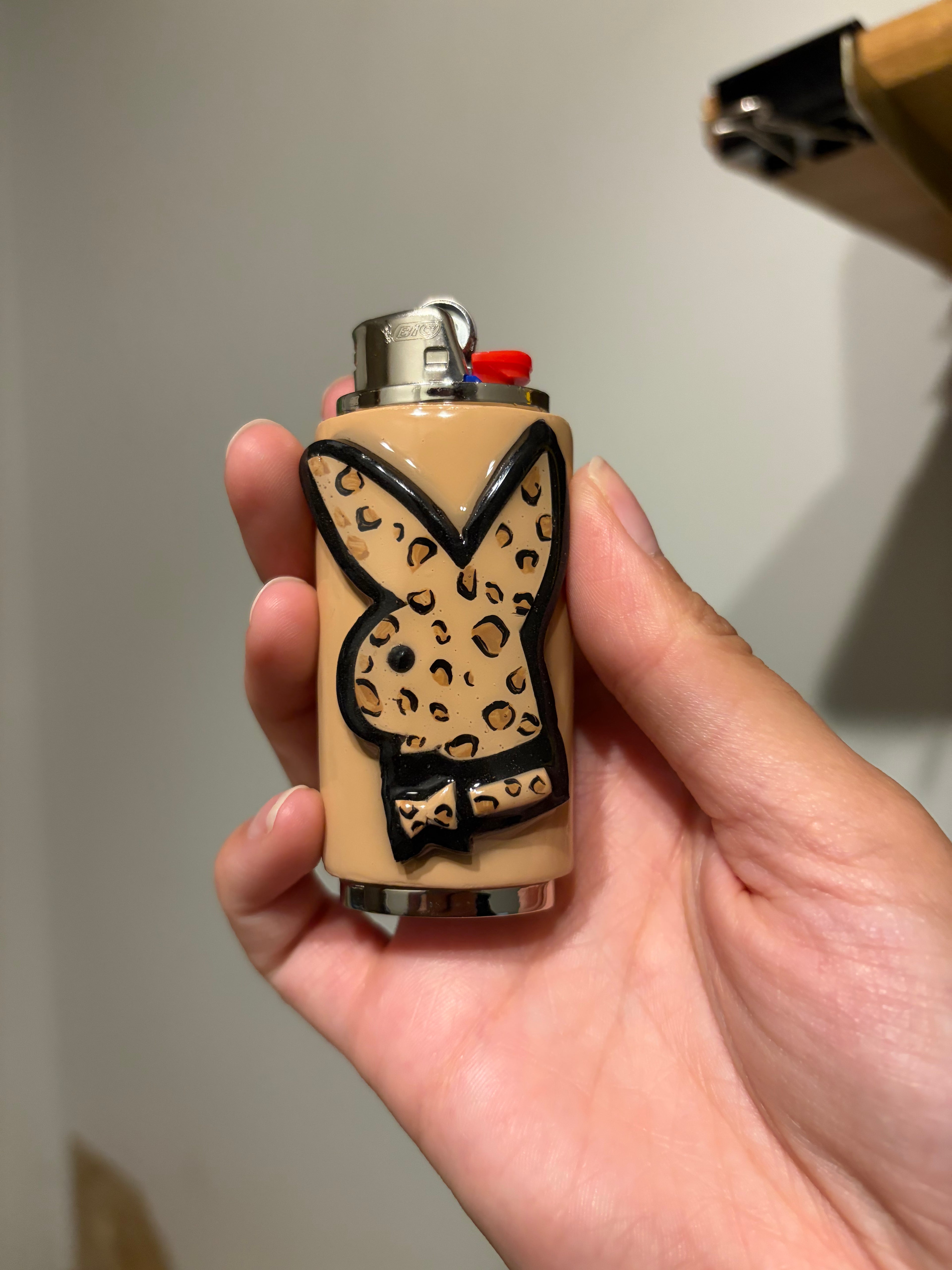 Cheetah print Playboy bunny lighter case