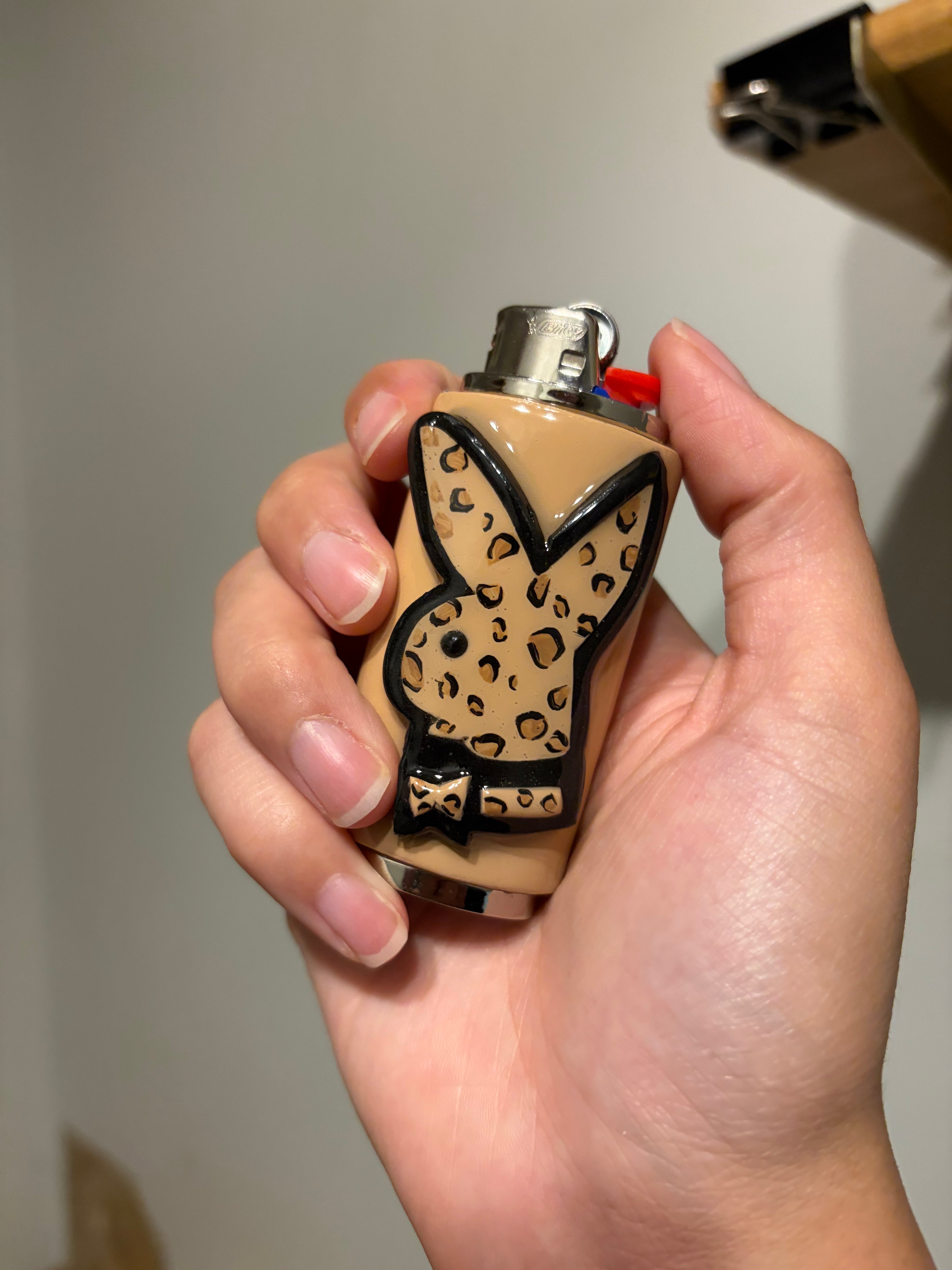 Cheetah print Playboy bunny lighter case