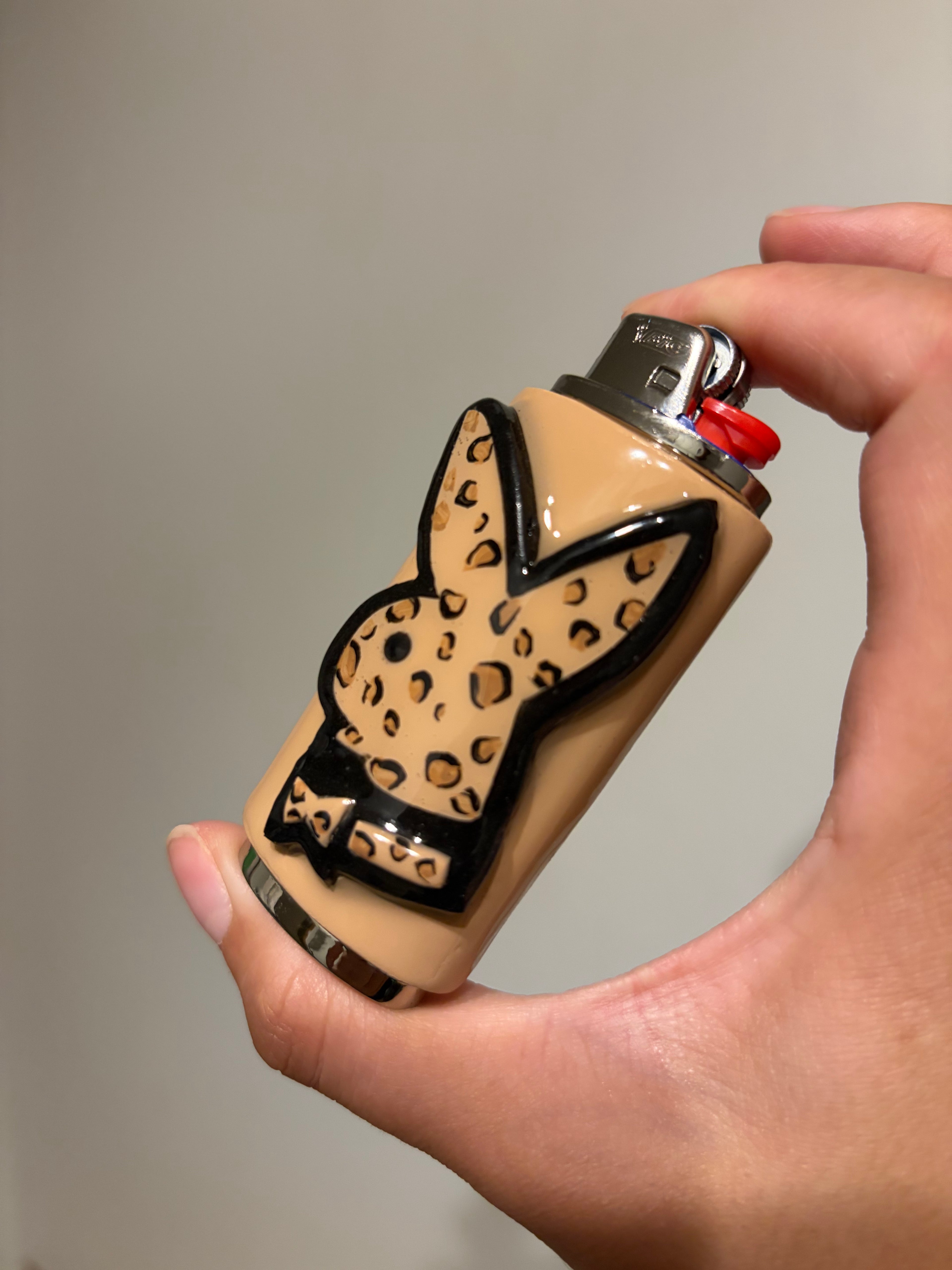 Cheetah print Playboy bunny lighter case