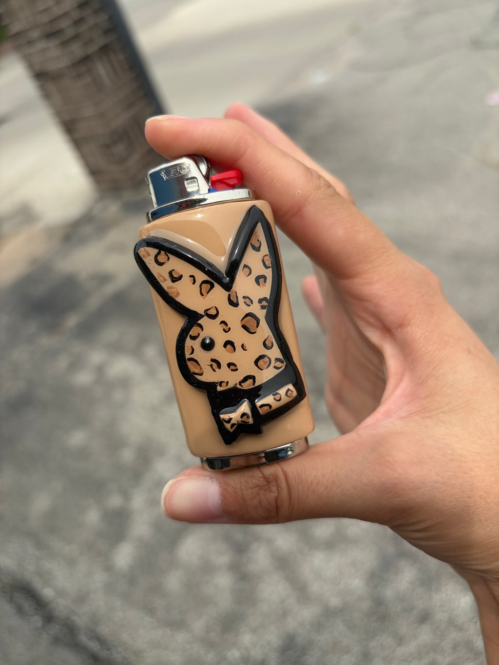 Cheetah print Playboy bunny lighter case