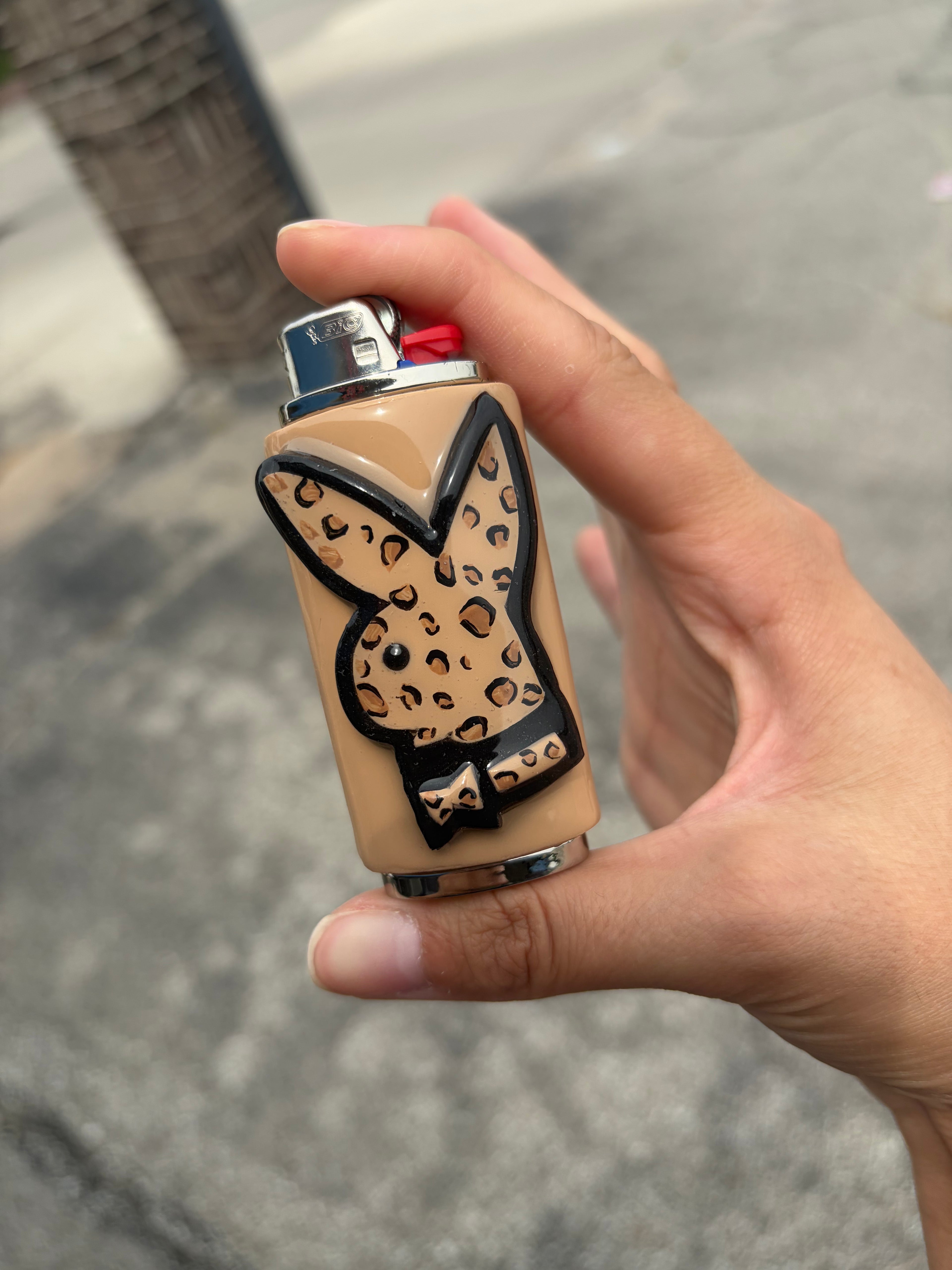 Cheetah print Playboy bunny lighter case