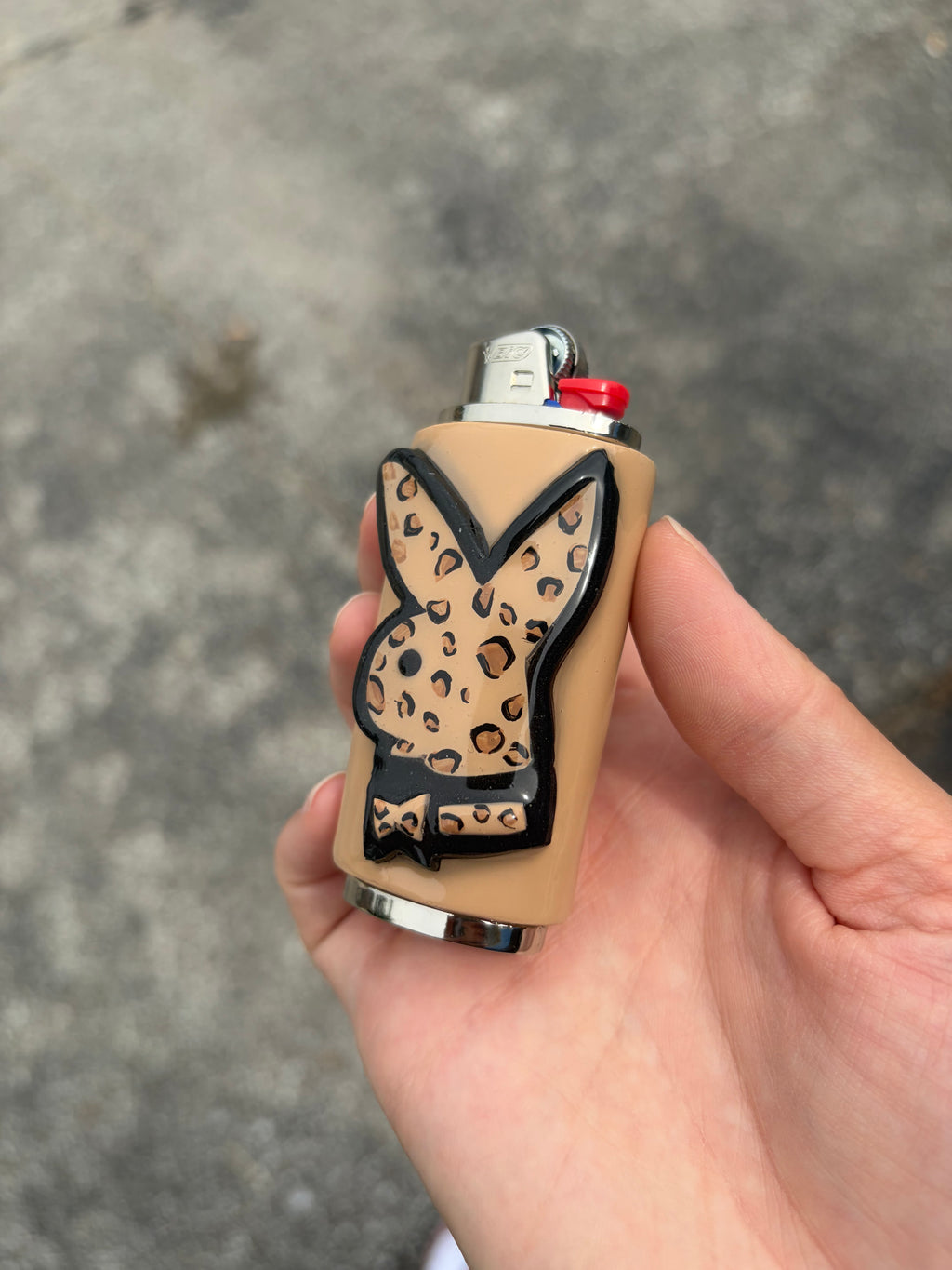 Cheetah print Playboy bunny lighter case