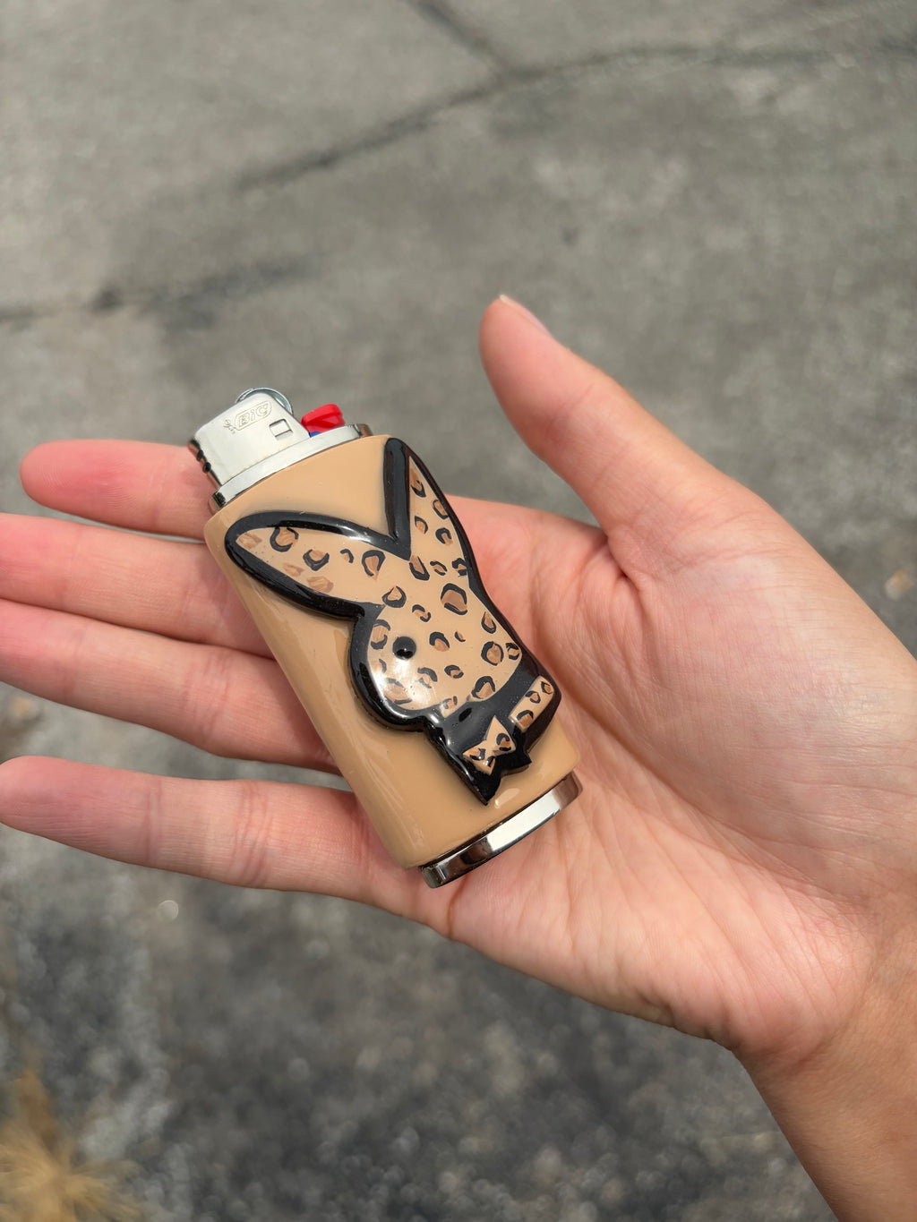 Cheetah print Playboy bunny lighter case