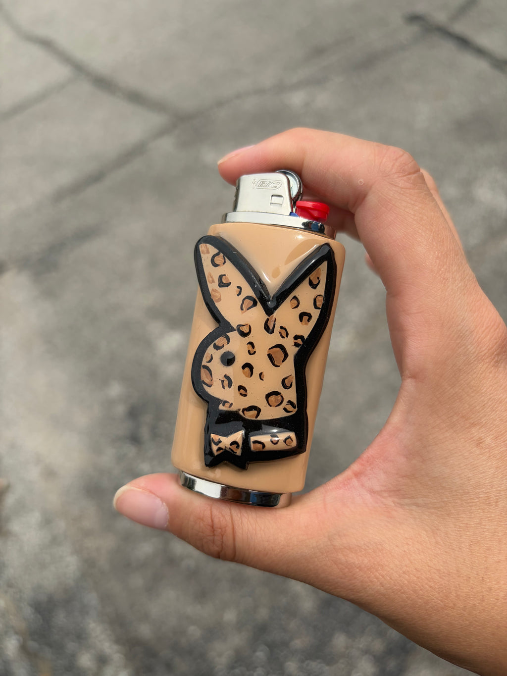 Cheetah print Playboy bunny lighter case