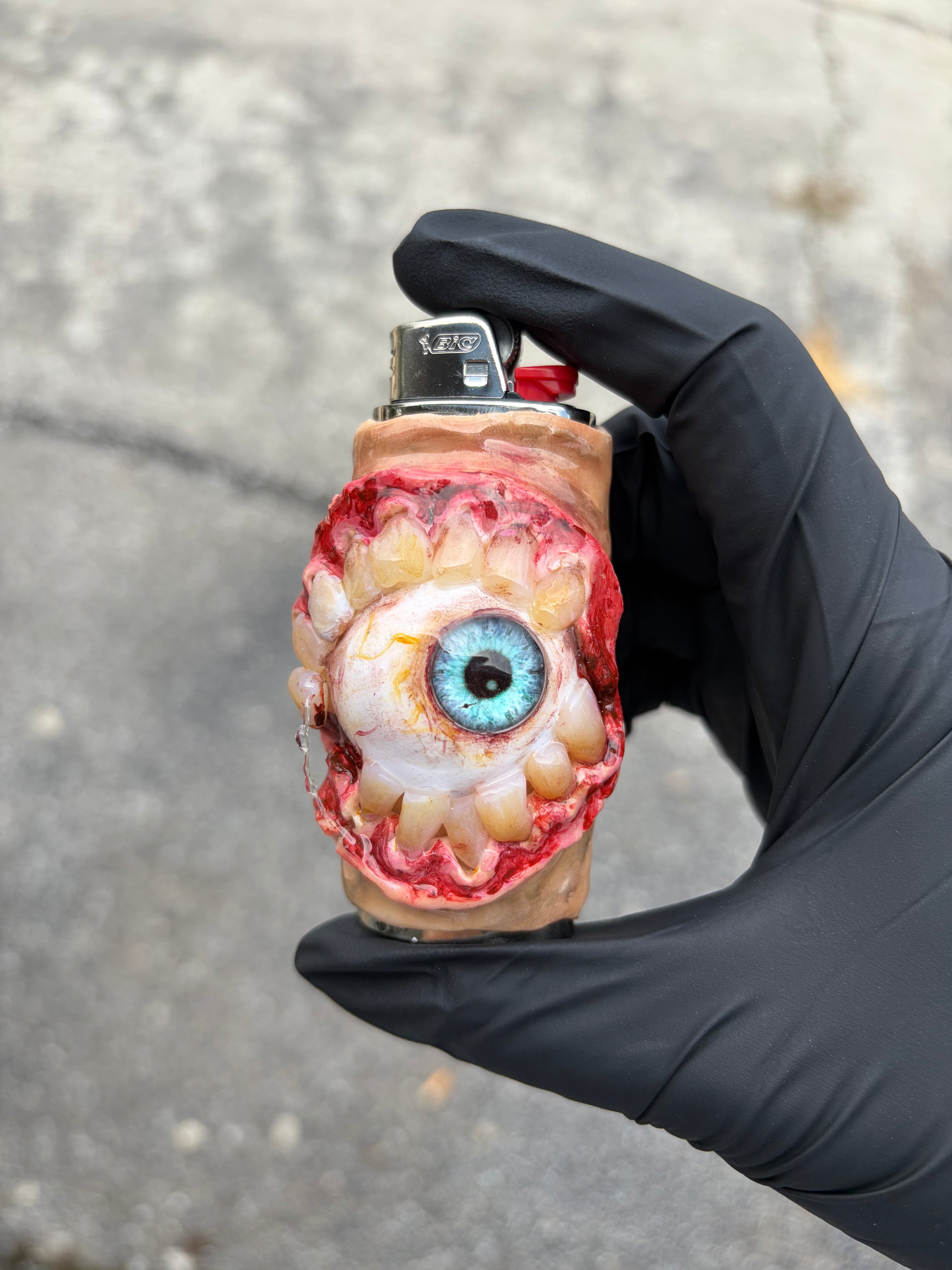 Crazy Teeth Eye ball Lighter Case