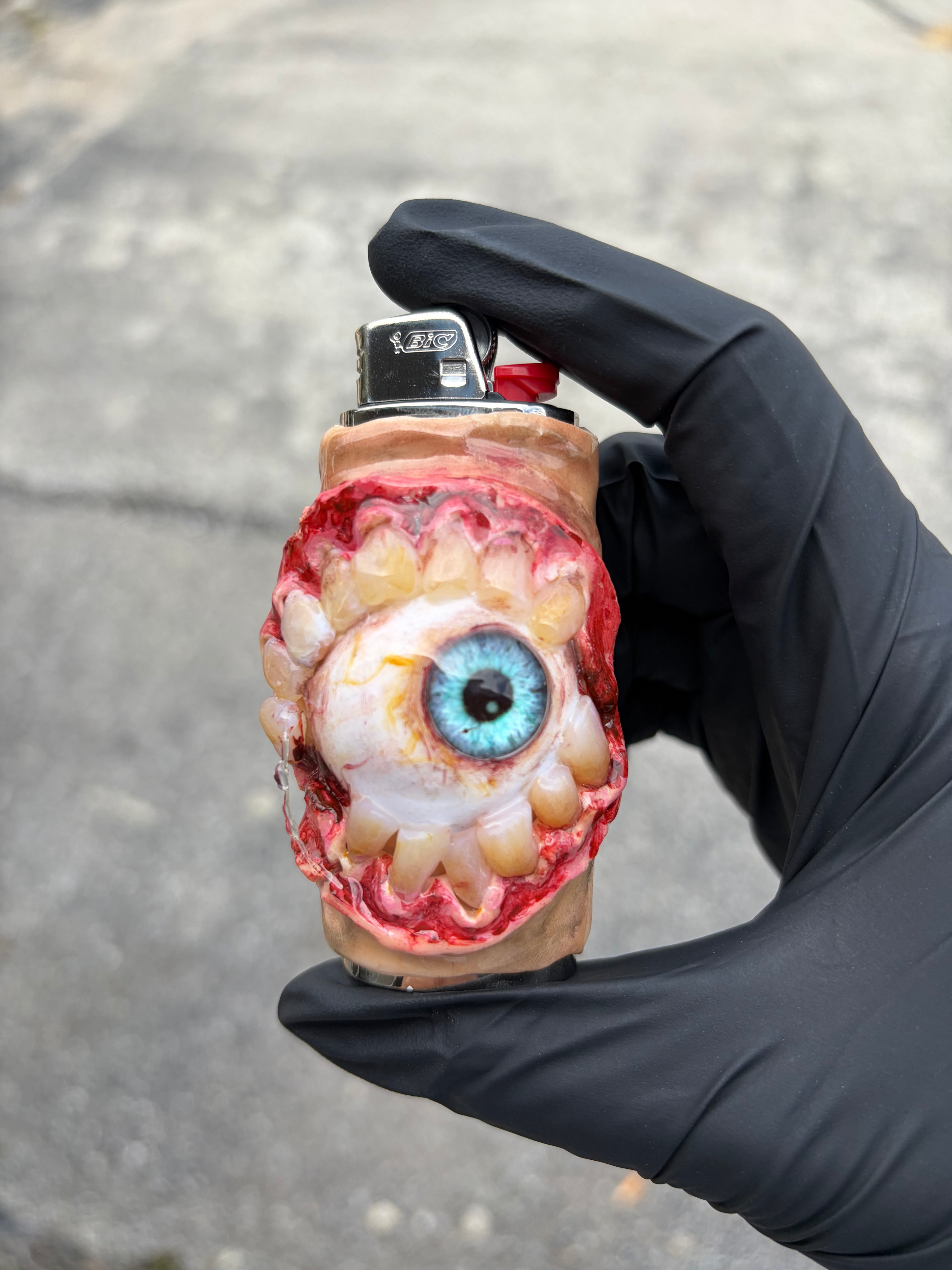 Crazy Teeth Eye ball Lighter Case