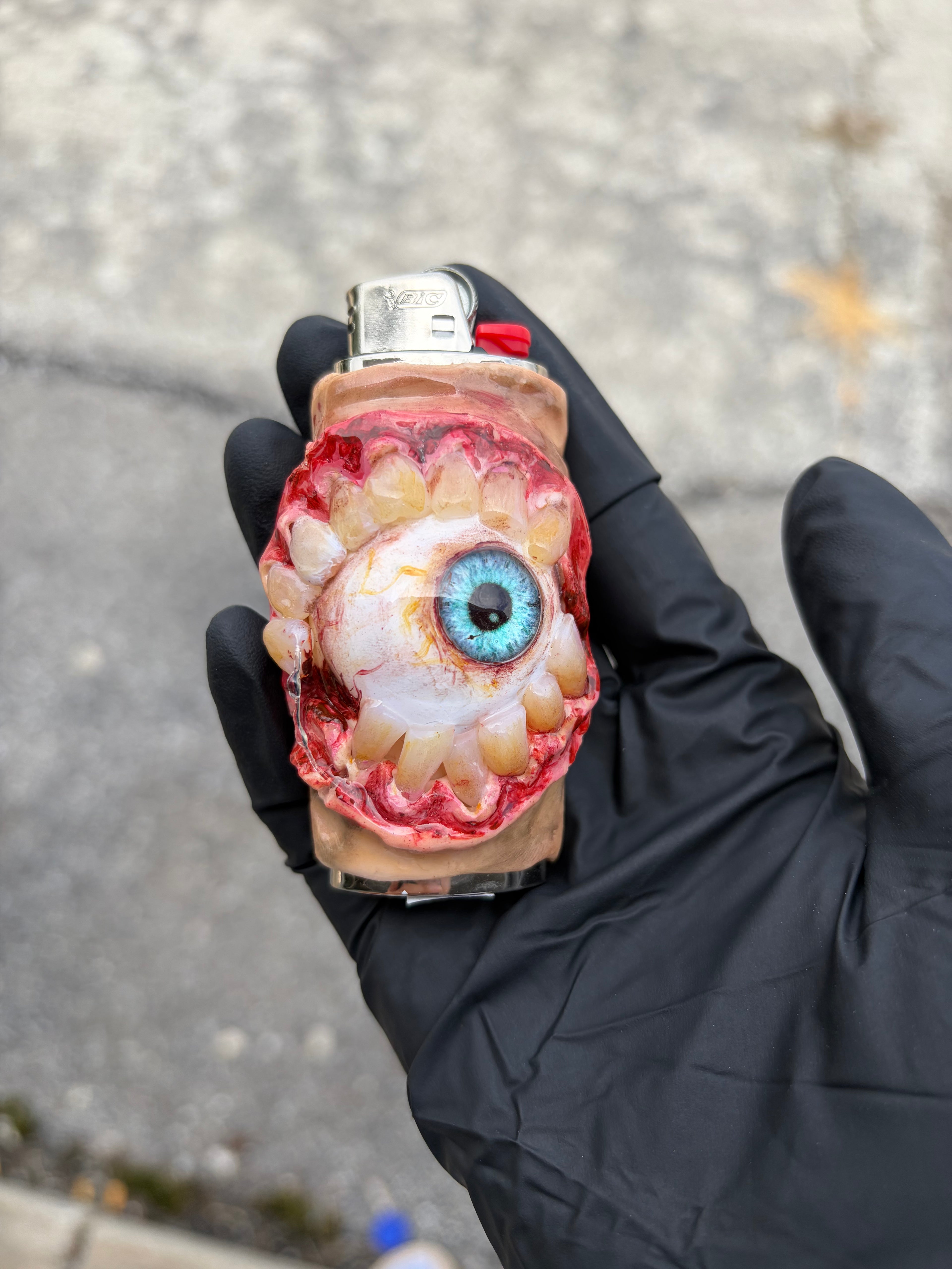 Crazy Teeth Eye ball Lighter Case