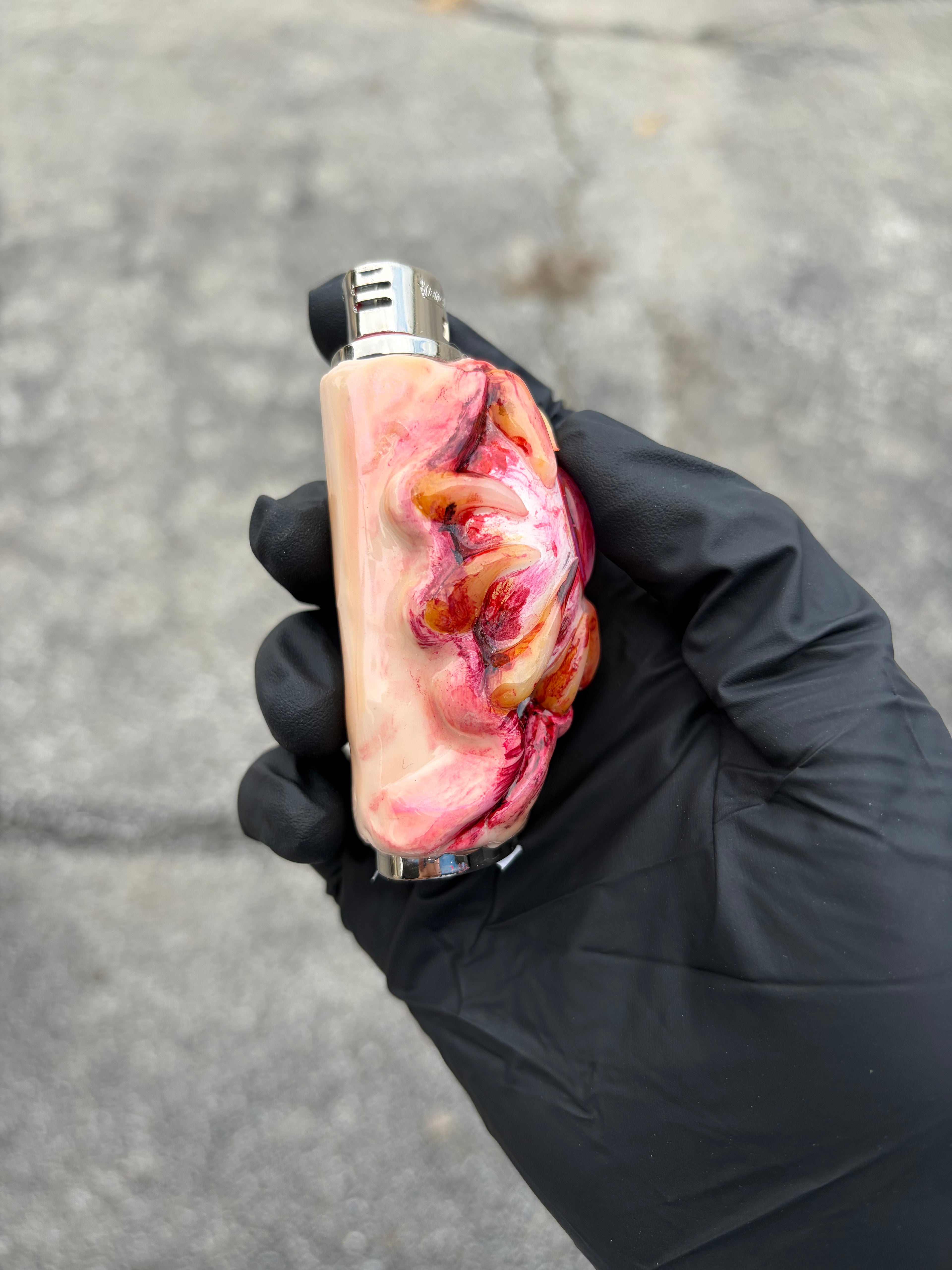 Pink teething eye ball gory lighter case