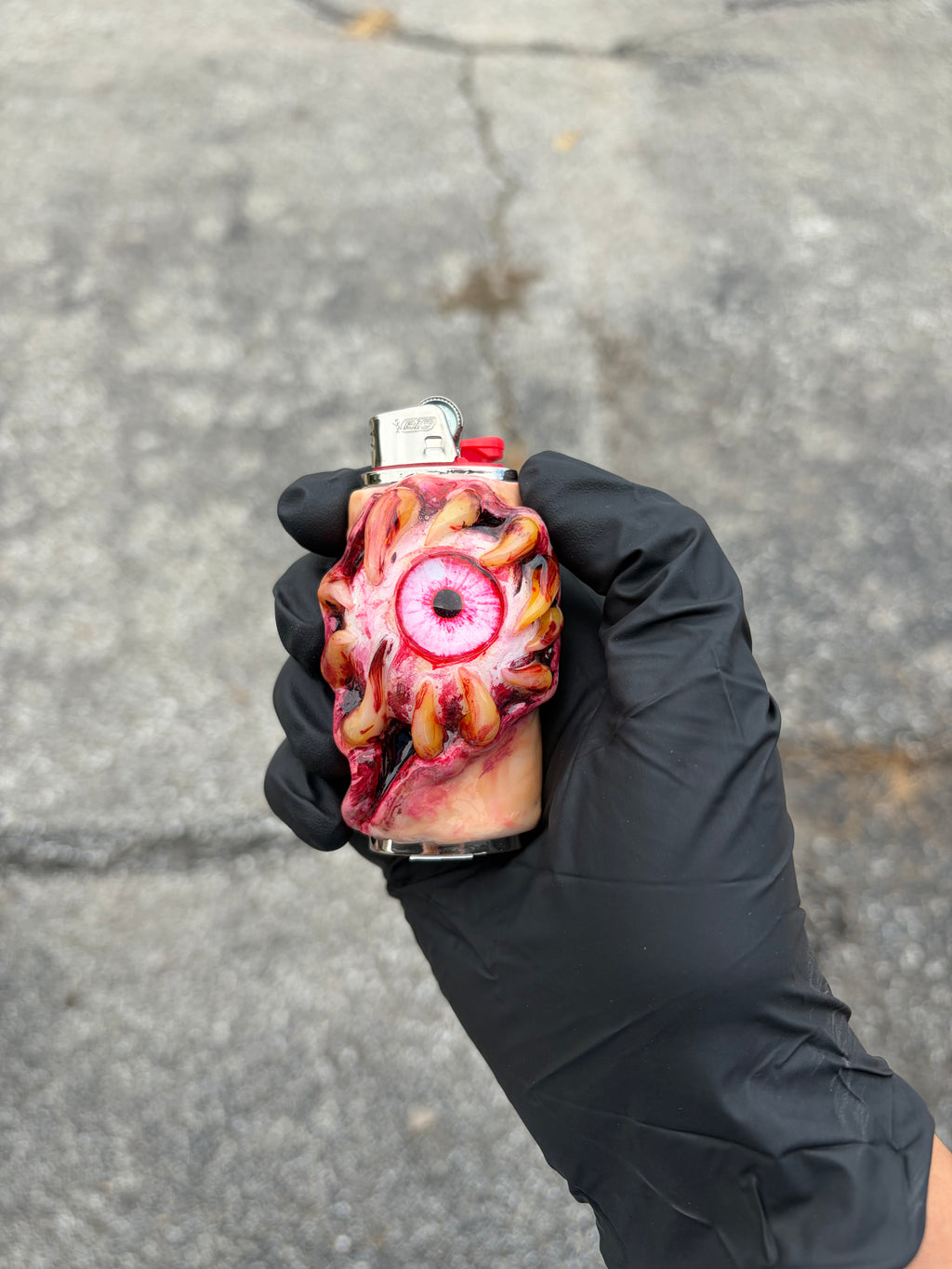 Pink teething eye ball gory lighter case