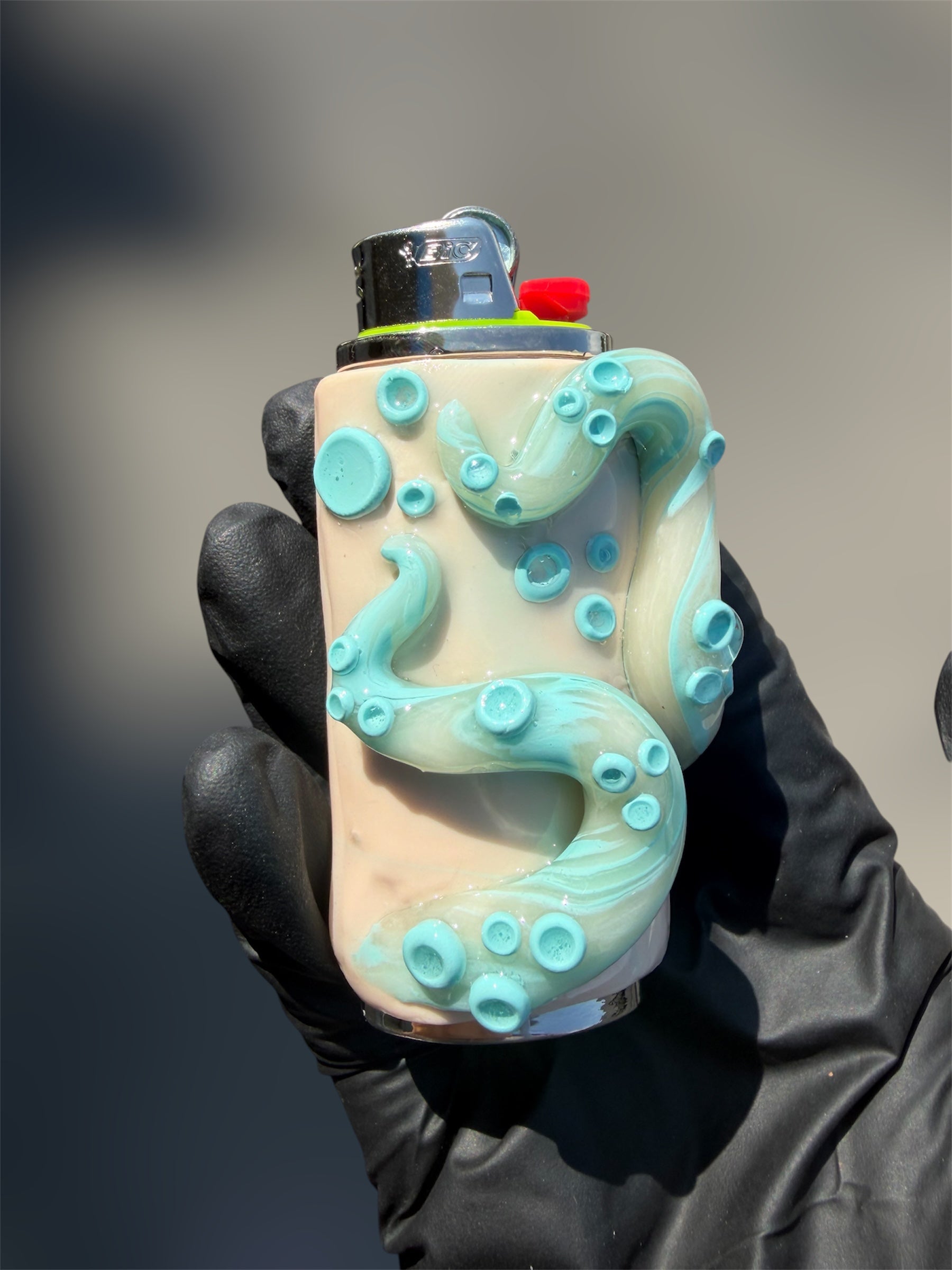 Teal Octopus Tentacle Lighter Case