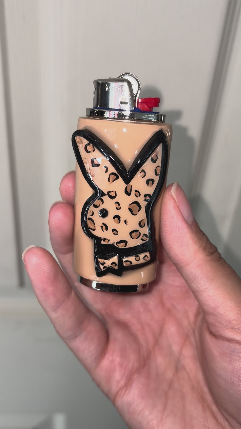 Cheetah print Playboy bunny lighter case